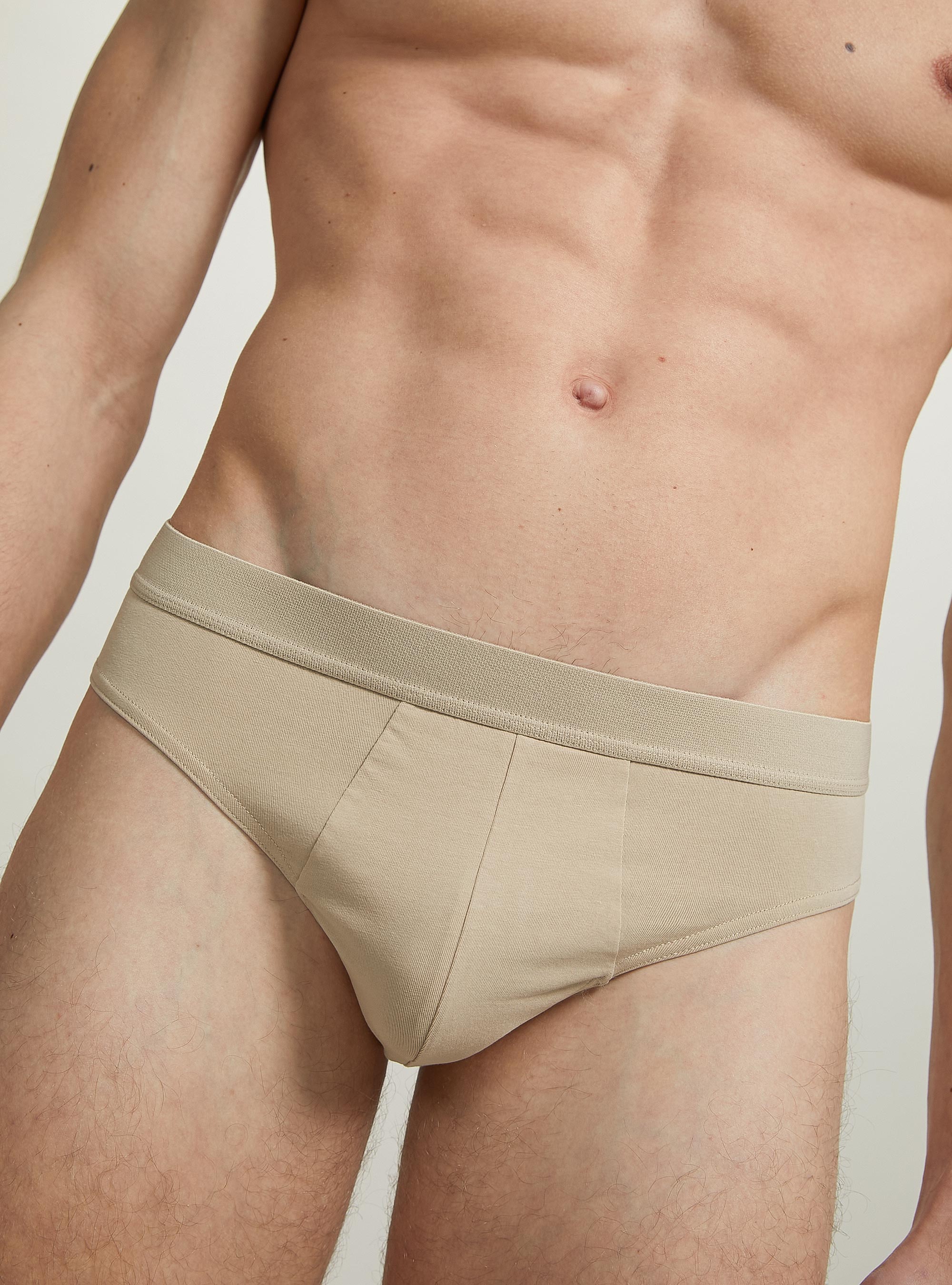 Conjunto de 3 calzoncillos de algodón elástico, BG2 BEIGE MEDIUM