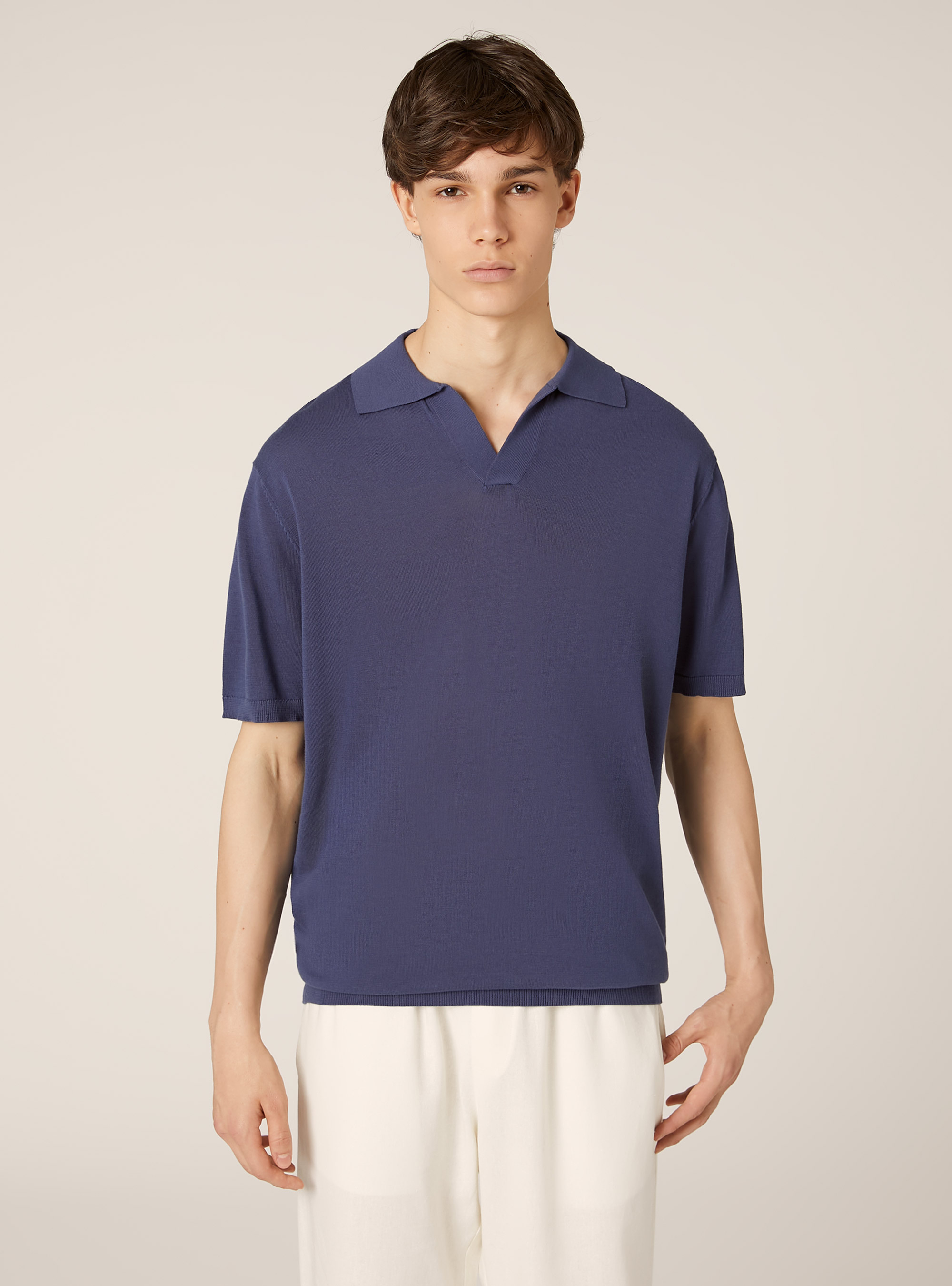 Pullover mit Polokragen, BL3 BLUE LIGHT