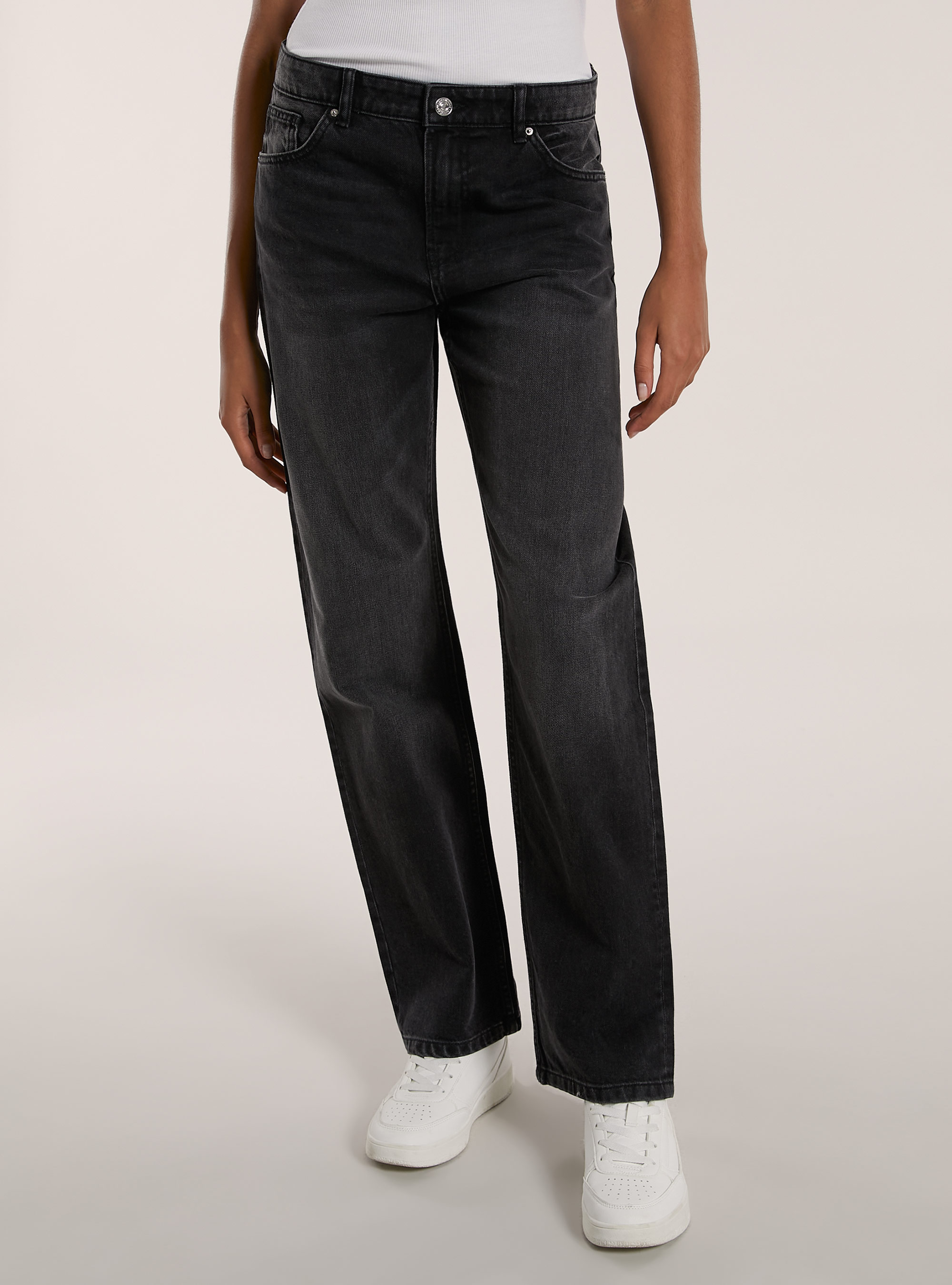 Jeans straight fit, D000 BLACK