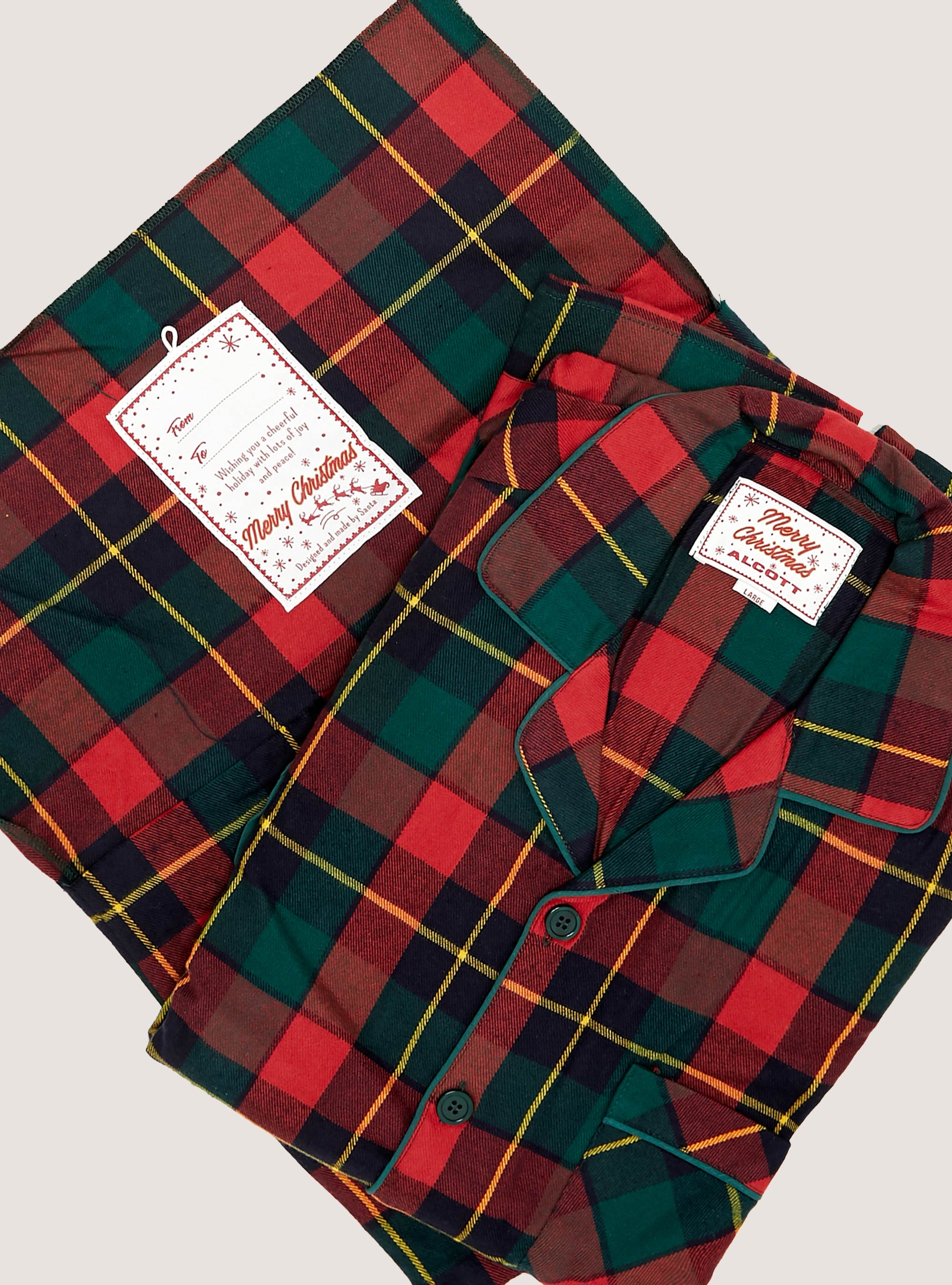 Pigiama Christmas Family Collection in tartan, GN1 GREEN DARK