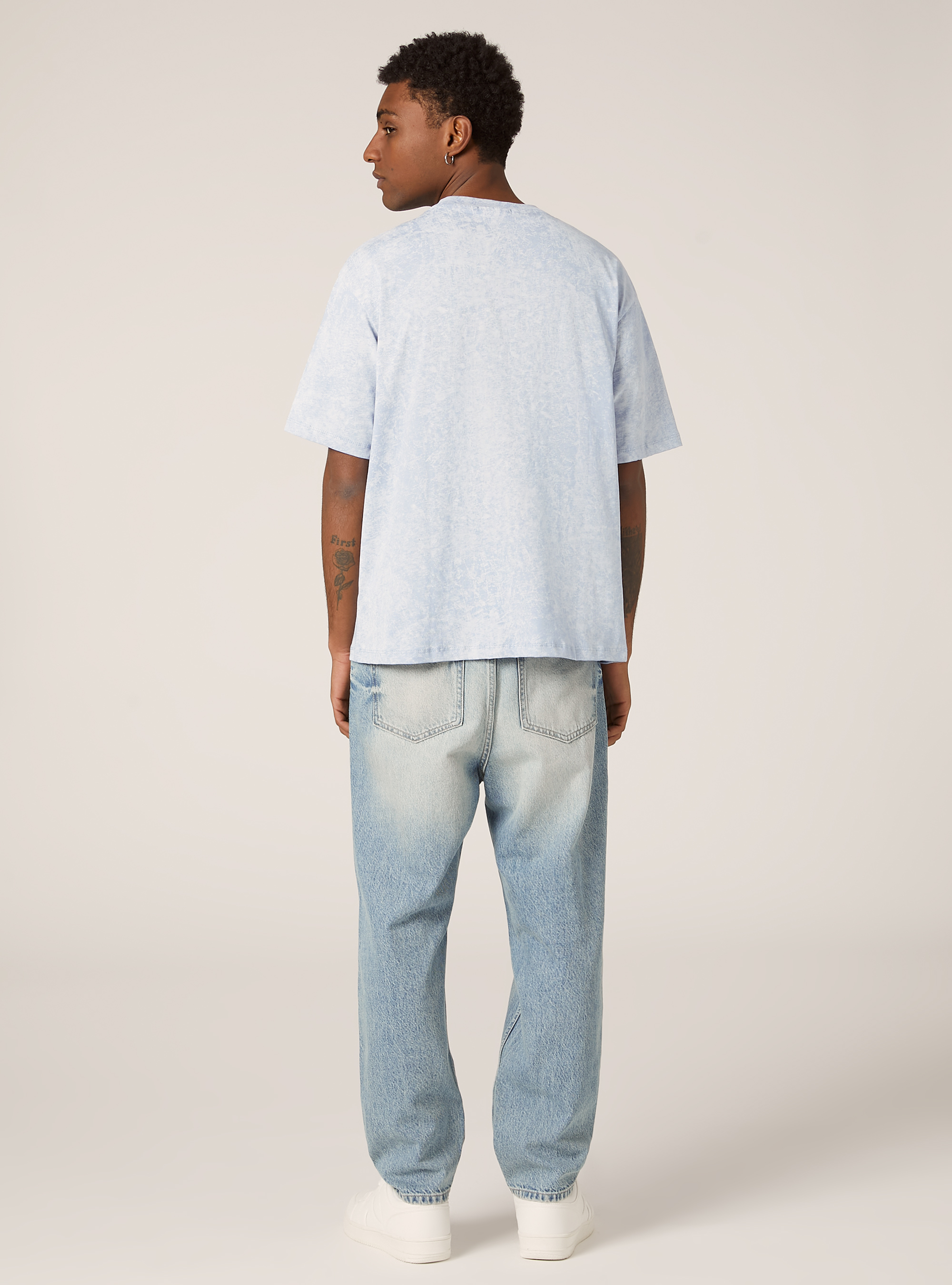 T-shirt boxy marbr&eacute;, AZ3 AZURE LIGHT