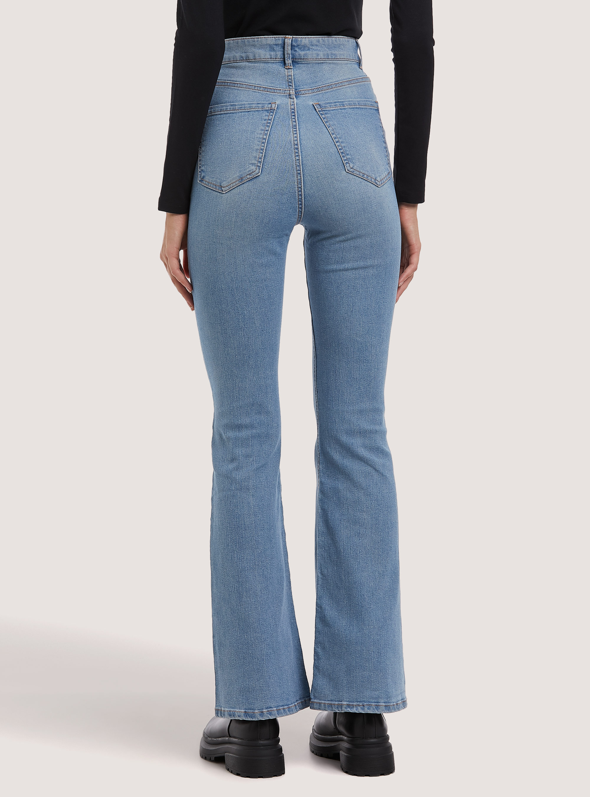 Stretch denim flare jeans