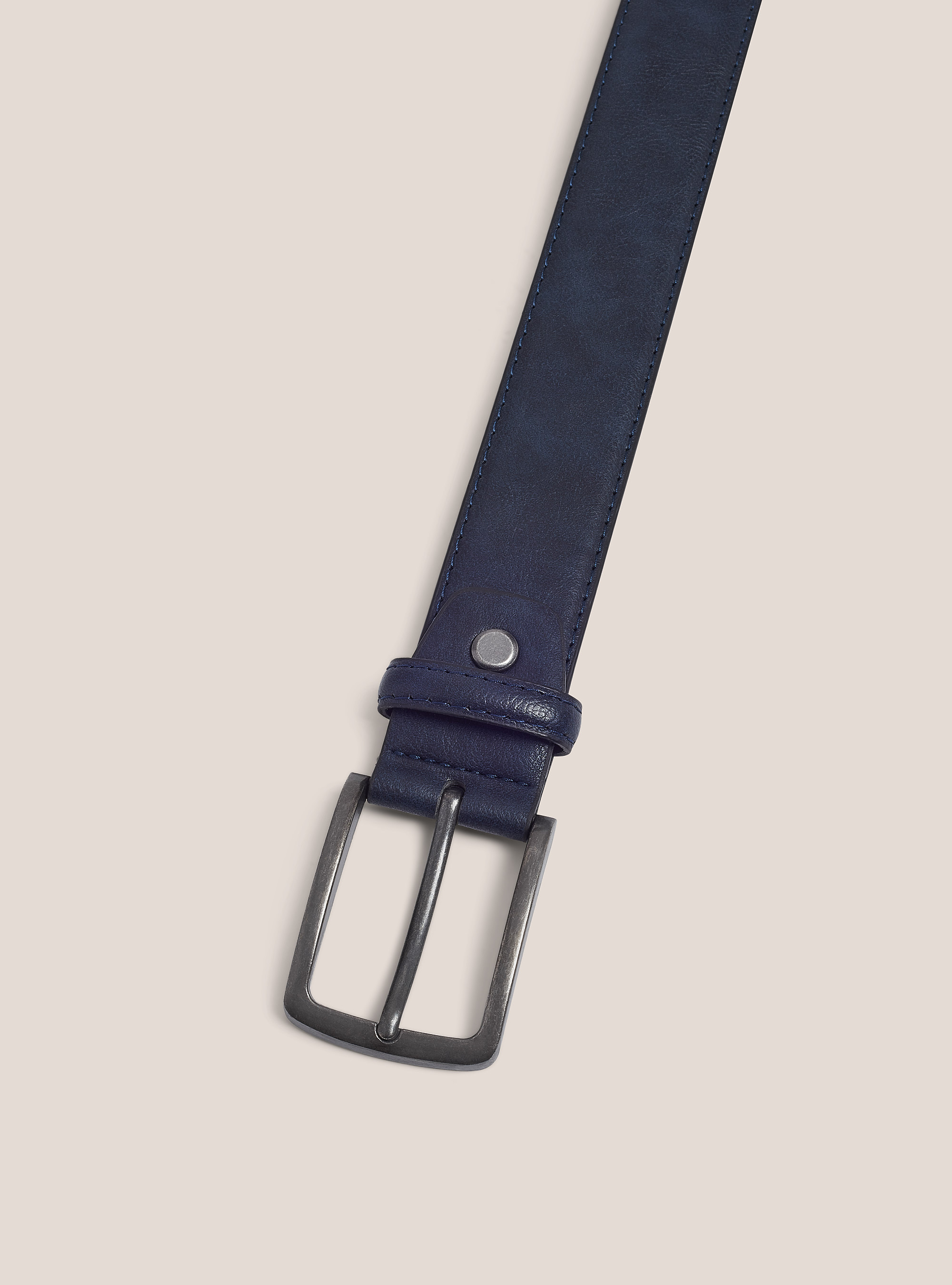 Cinturon efecto piel, AZUL MARINO