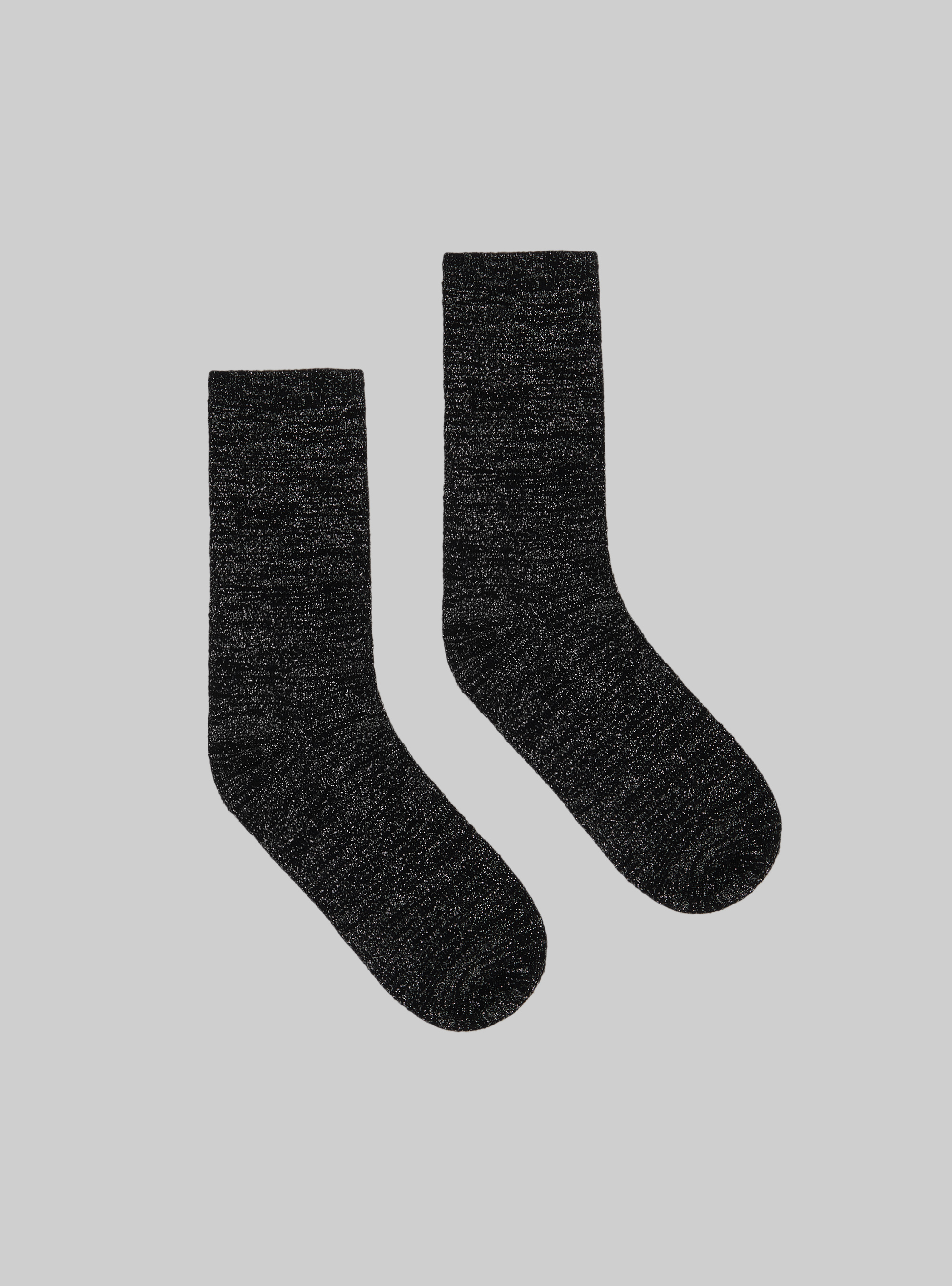 Set of 3 pairs of socks with metallic effect, BK1 BLACK