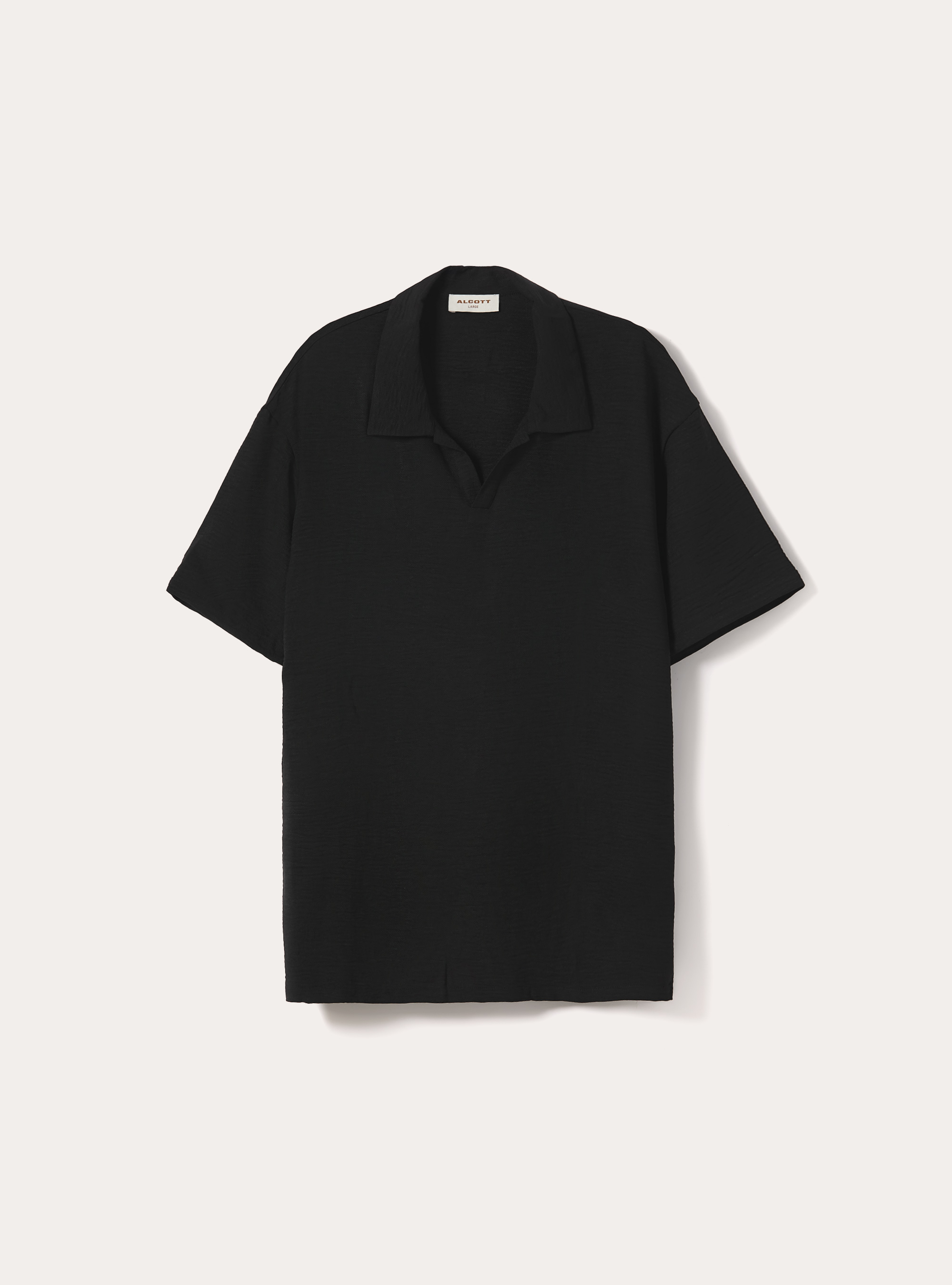 Polo basica in crepe, BK1 BLACK