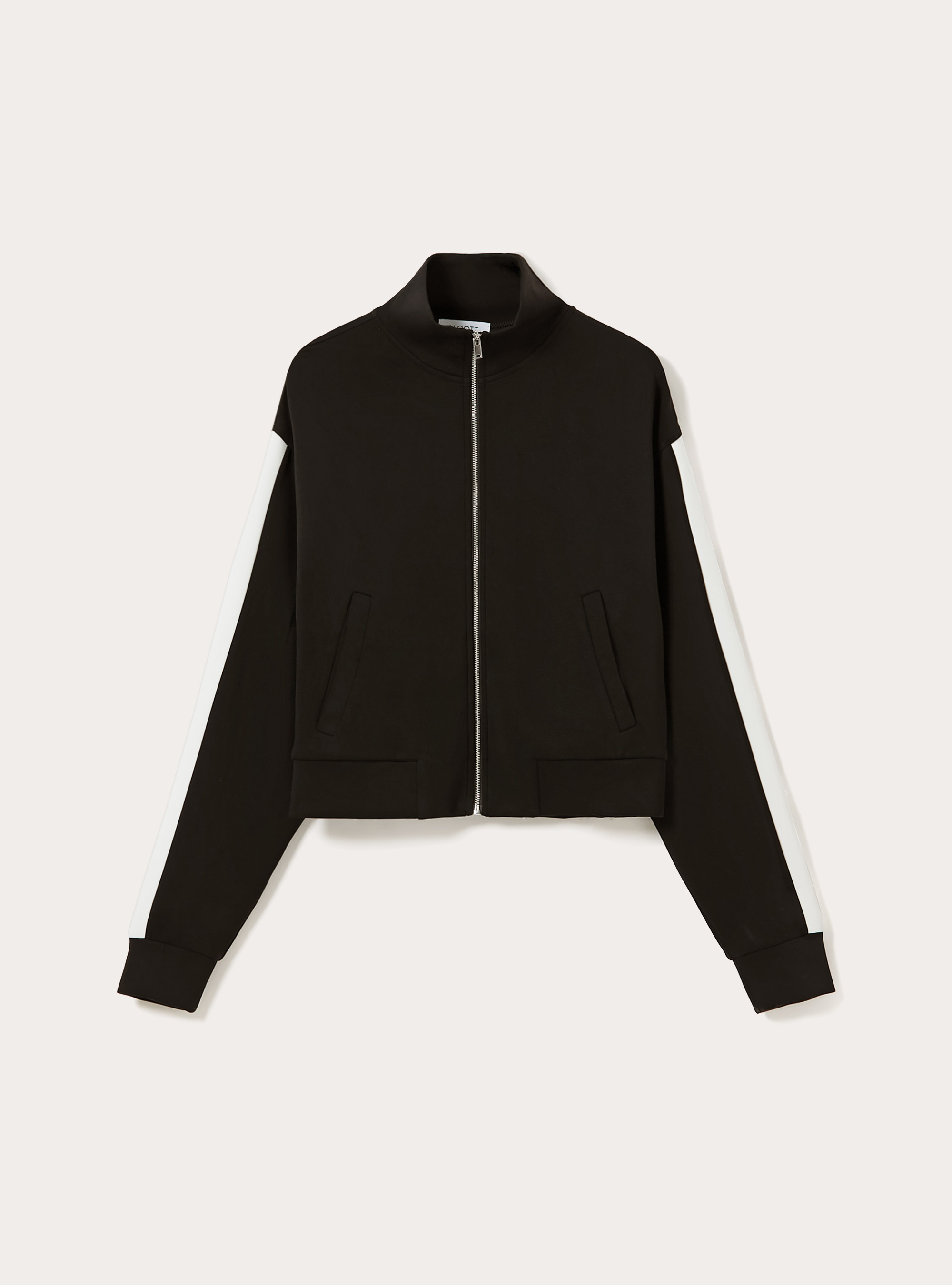 Soft touch zip sweatshirt, BK1 BLACK