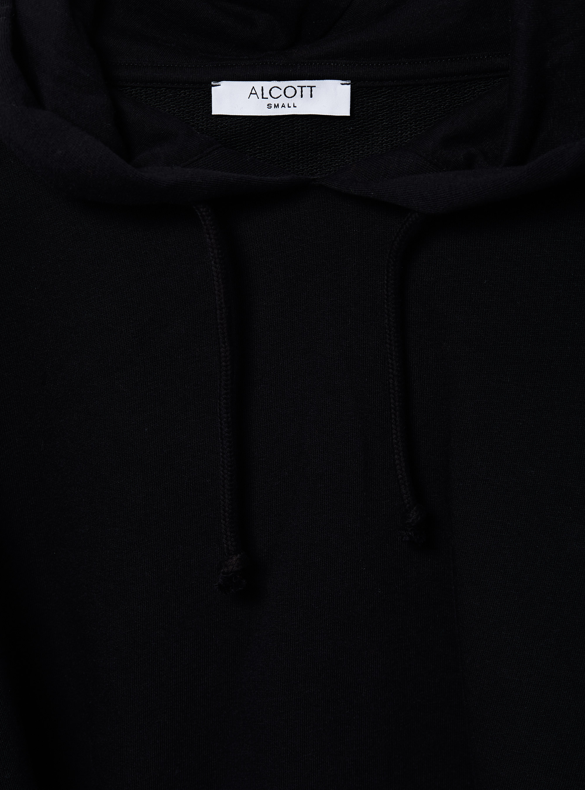 Cropped hooded sweatshirt, BK1 BLACK