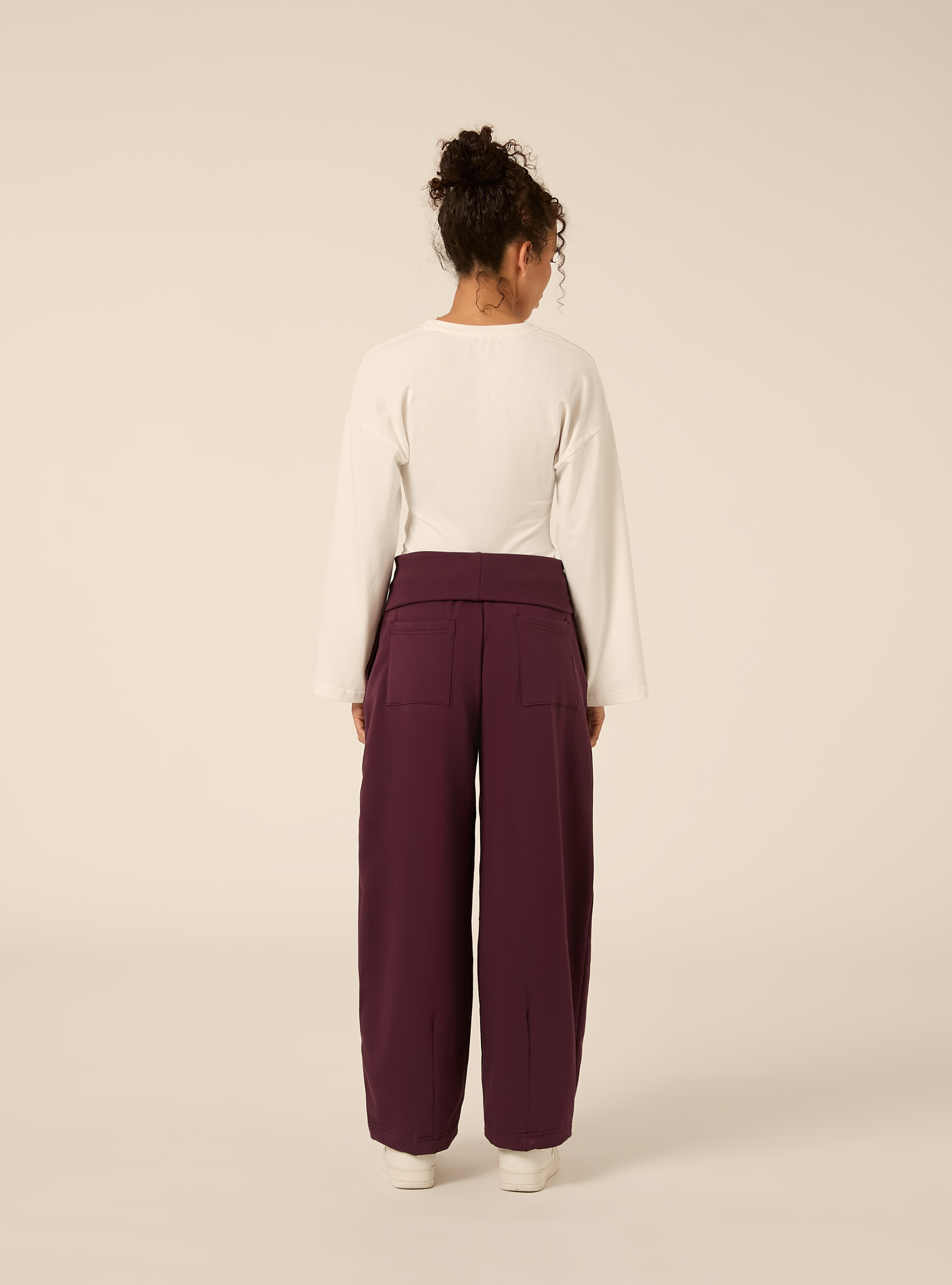 Pantaloni Jogger barrel fit con fascia risvoltata, VI1 VIOLET DARK