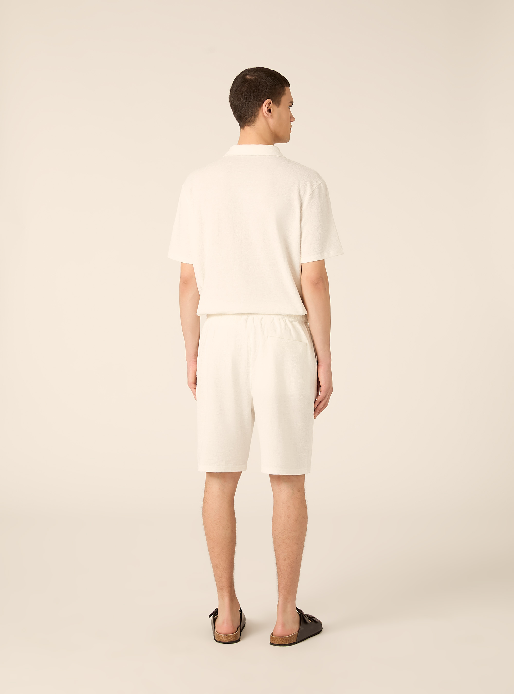 Bermuda in jersey texture regular fit, WH2 WHITE