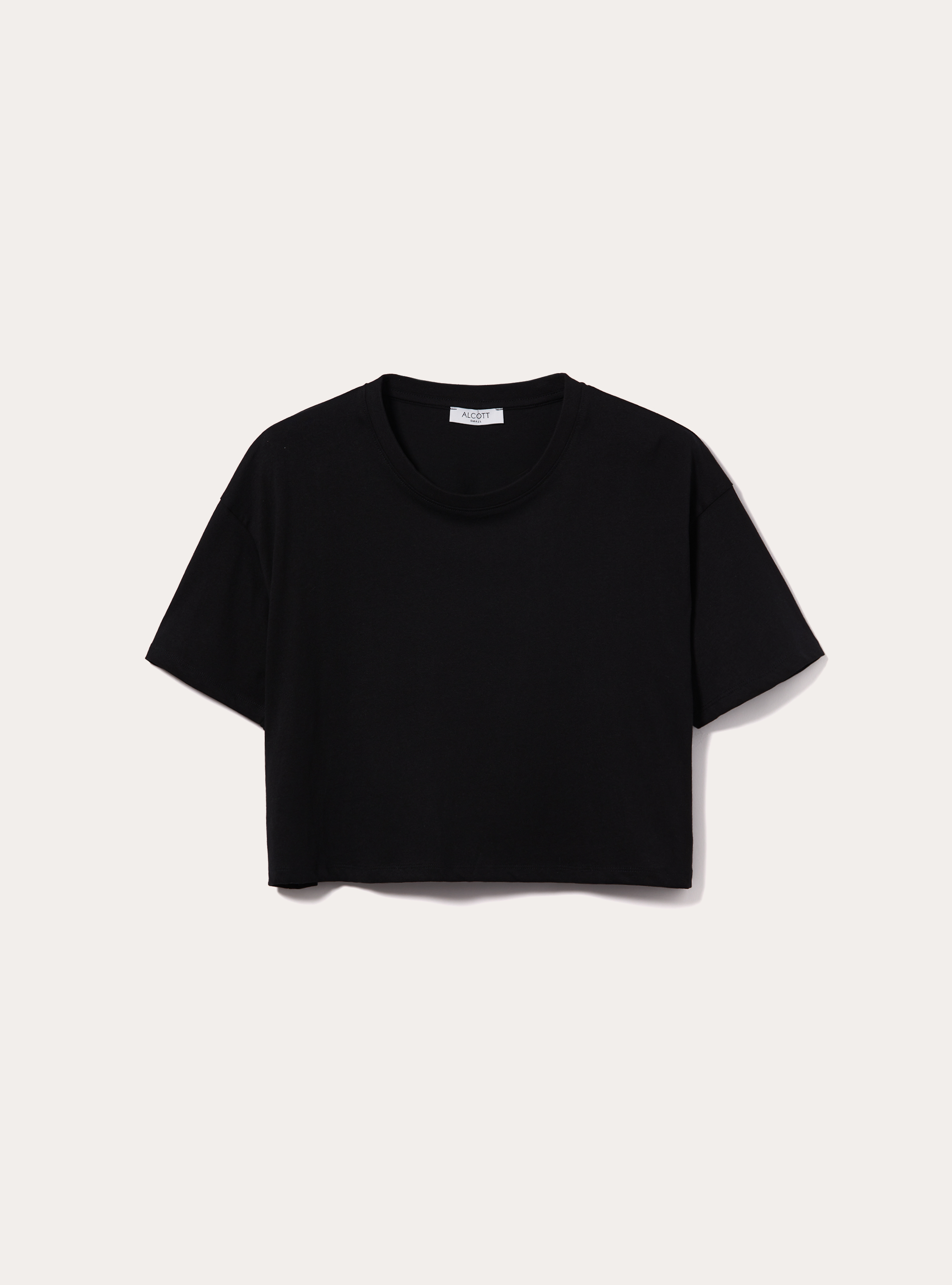 Cotton cropped t-shirt, BK1 BLACK