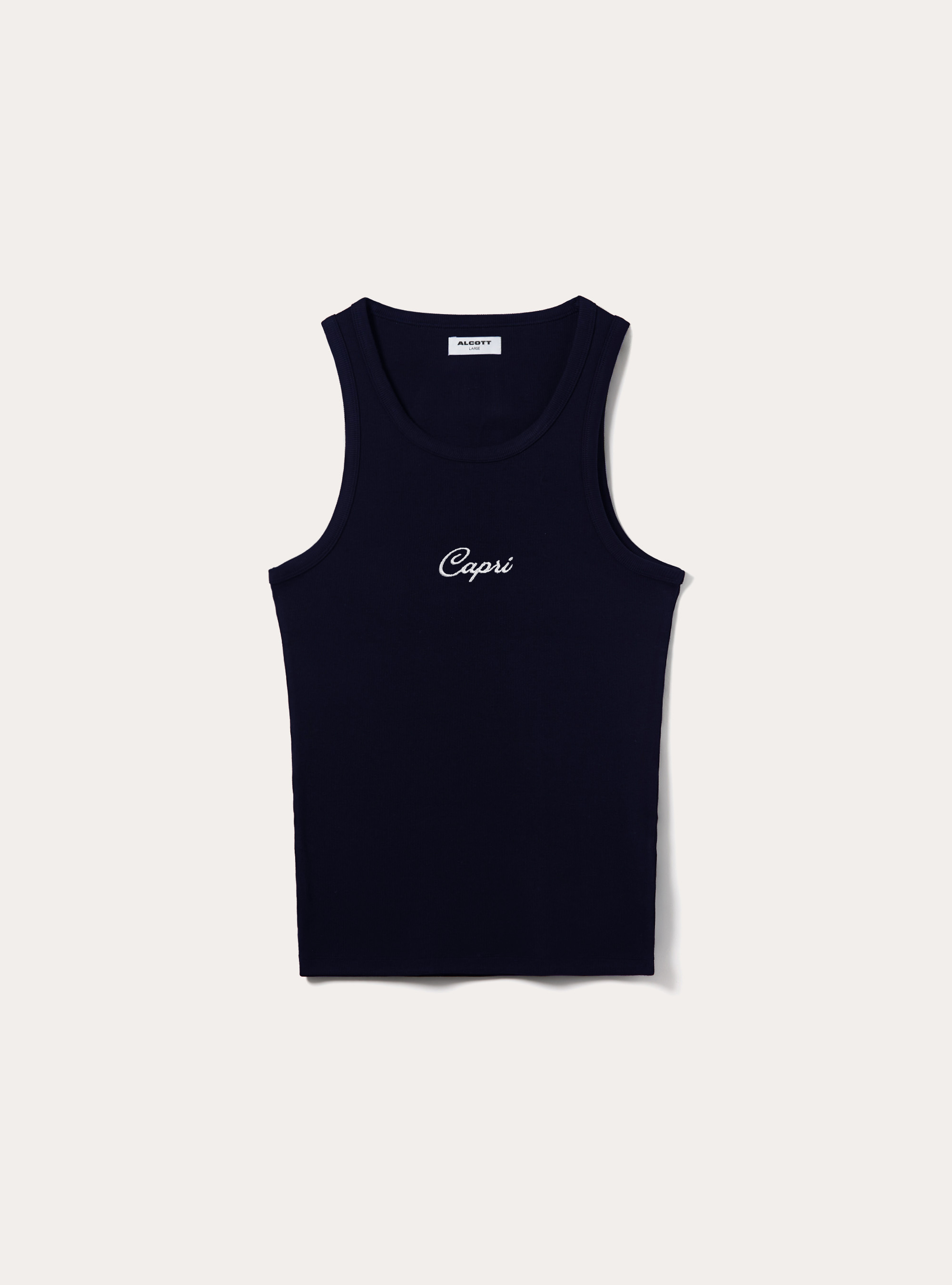 Tank top with Souvenir Capri embroidery, NA1 NAVY DARK