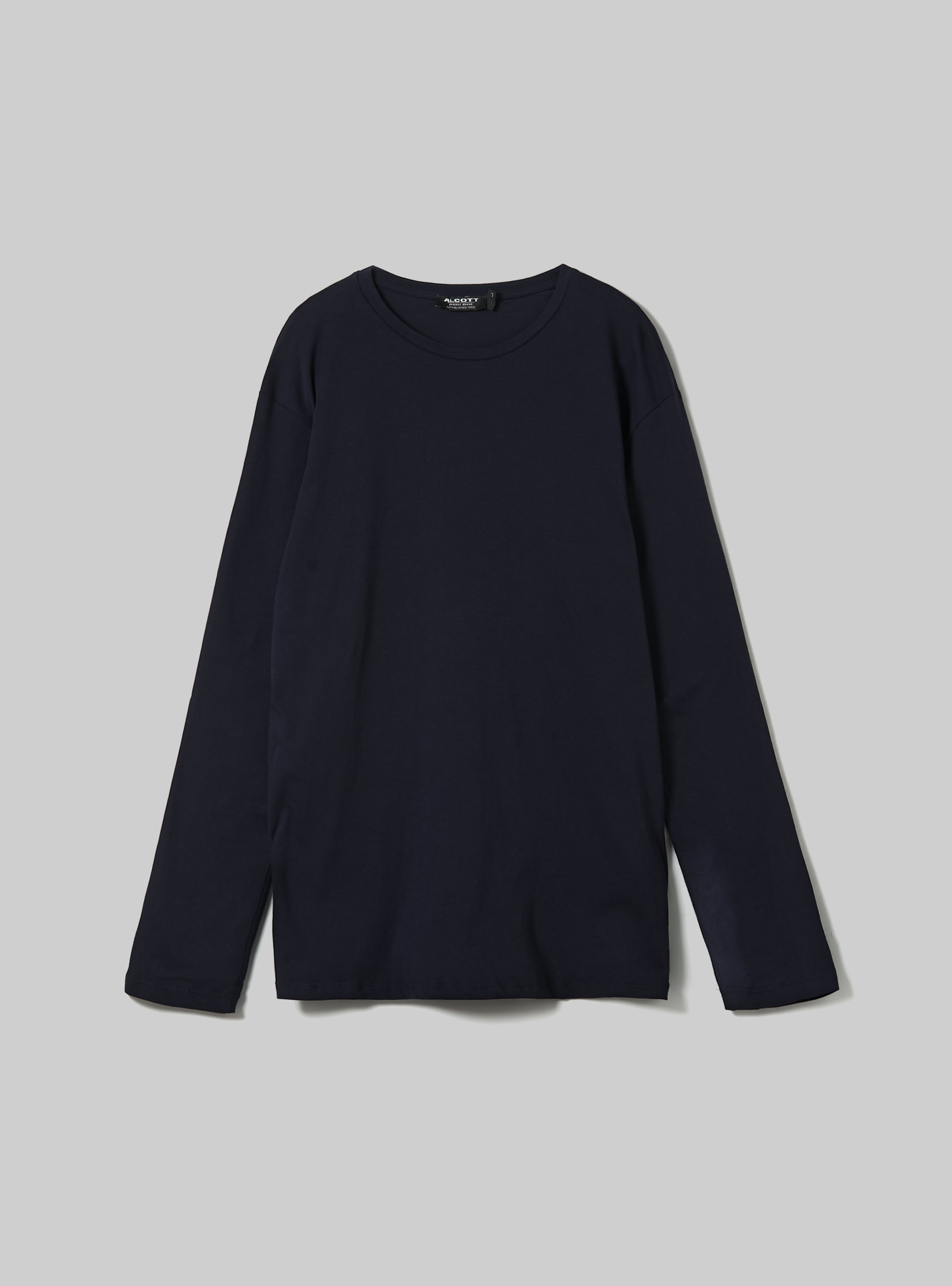 T-shirt en coton &agrave; manches longues, BL1 BLUE DARK