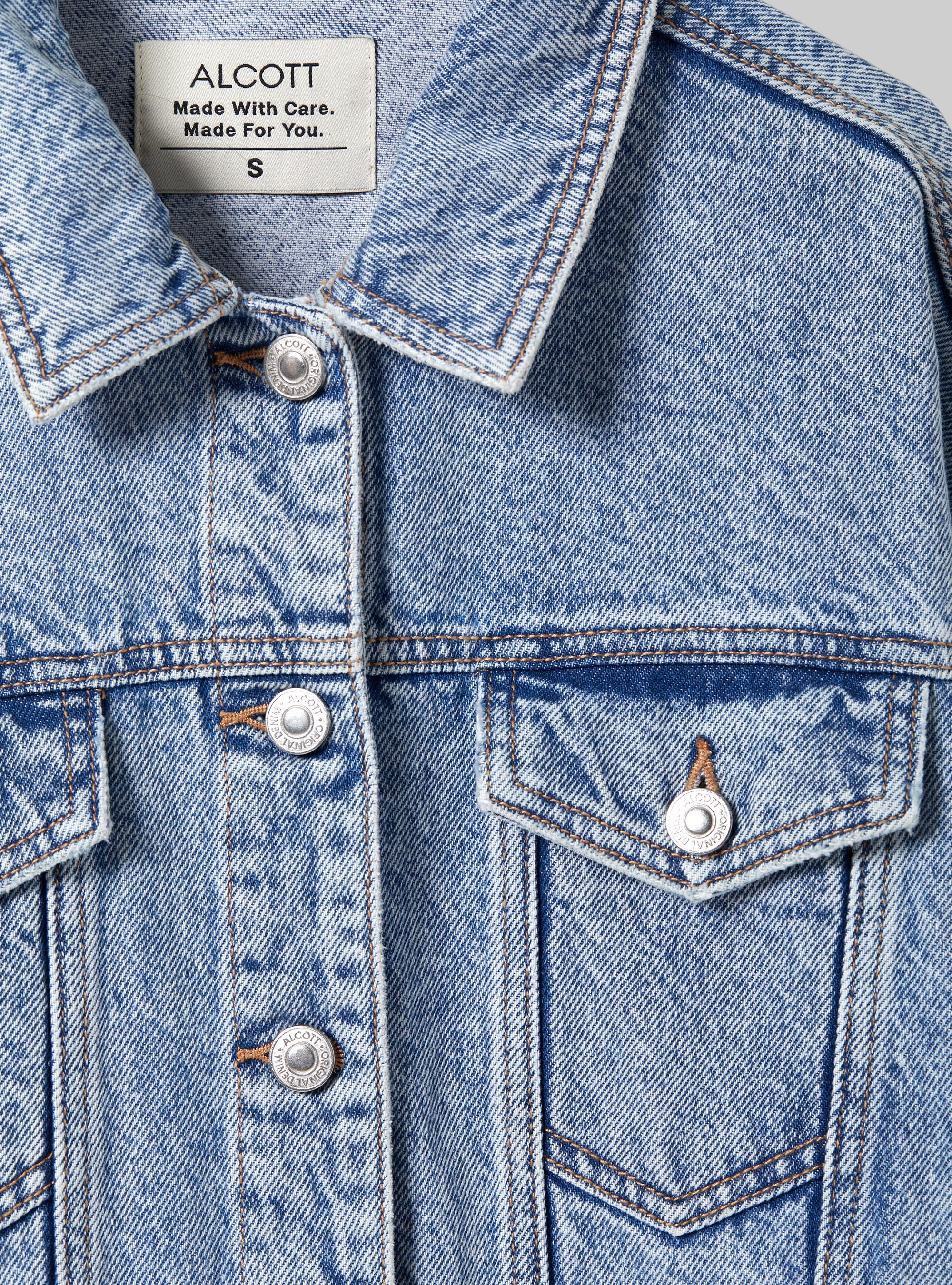 Veste en jean avec taille &eacute;lastique, D006 AZURE