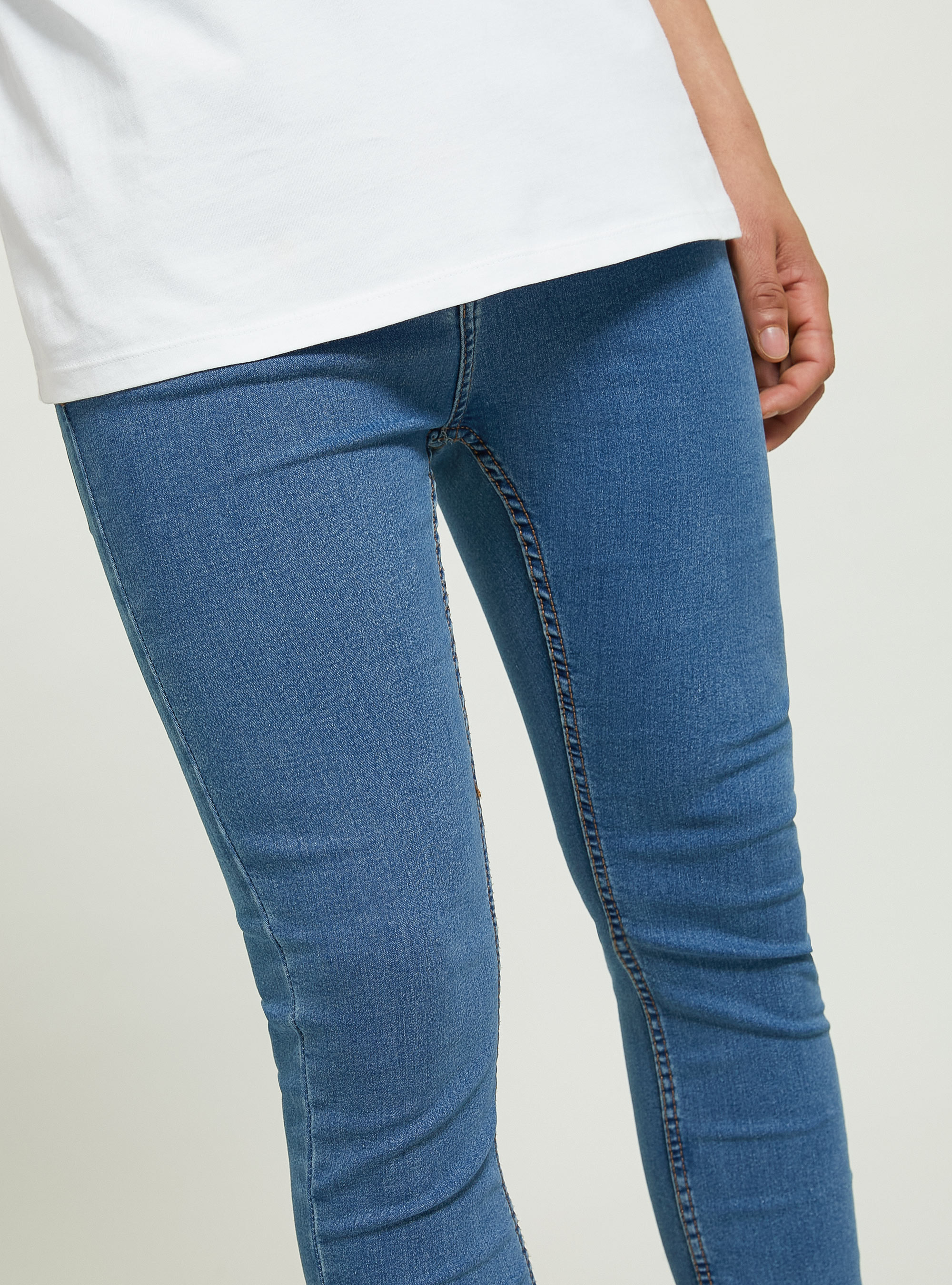 Jean en denim stretch super skinny fit, D003 MEDIUM BLUE