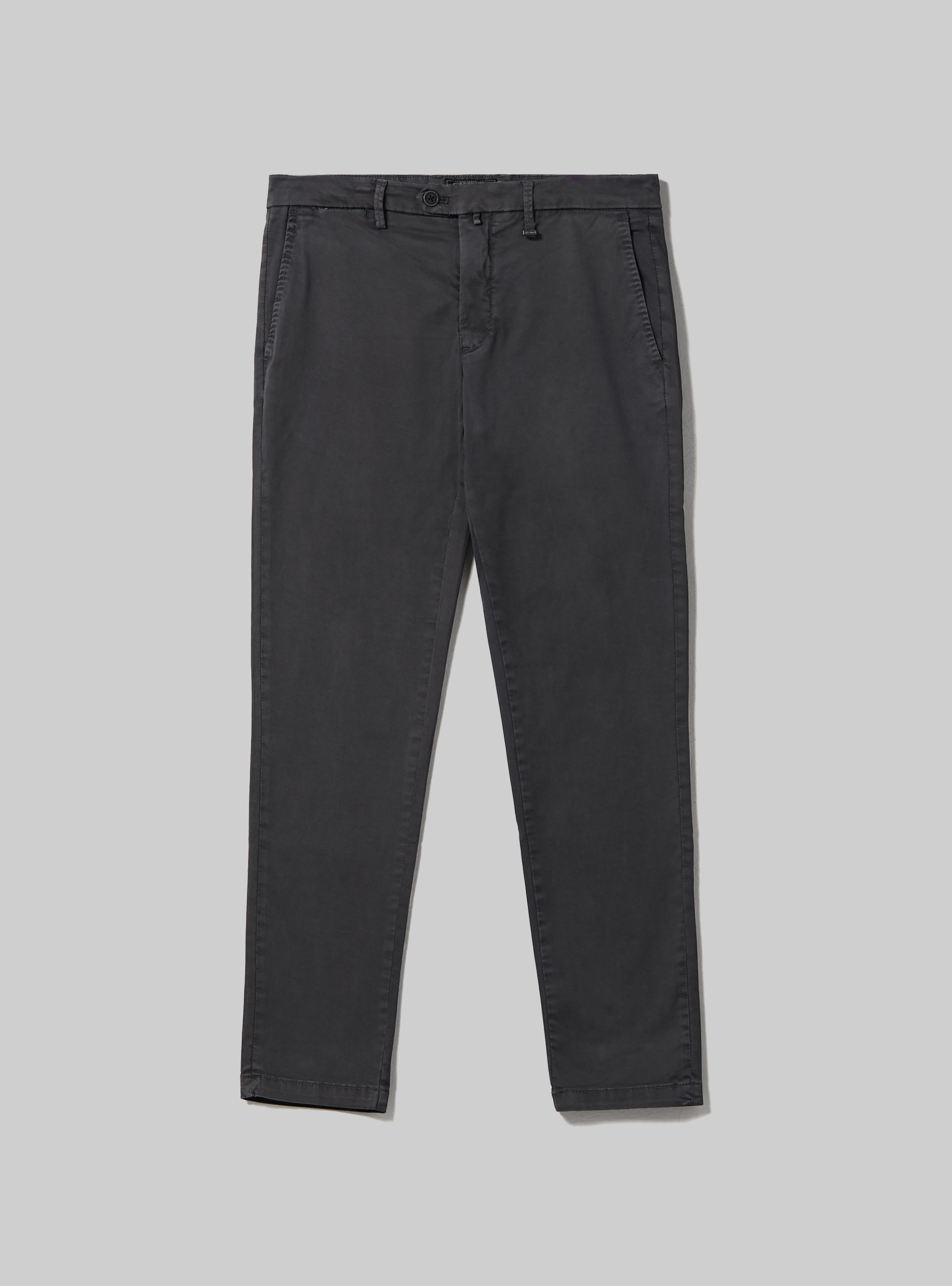 Stretch cotton twill chinos, GY1 GREY DARK
