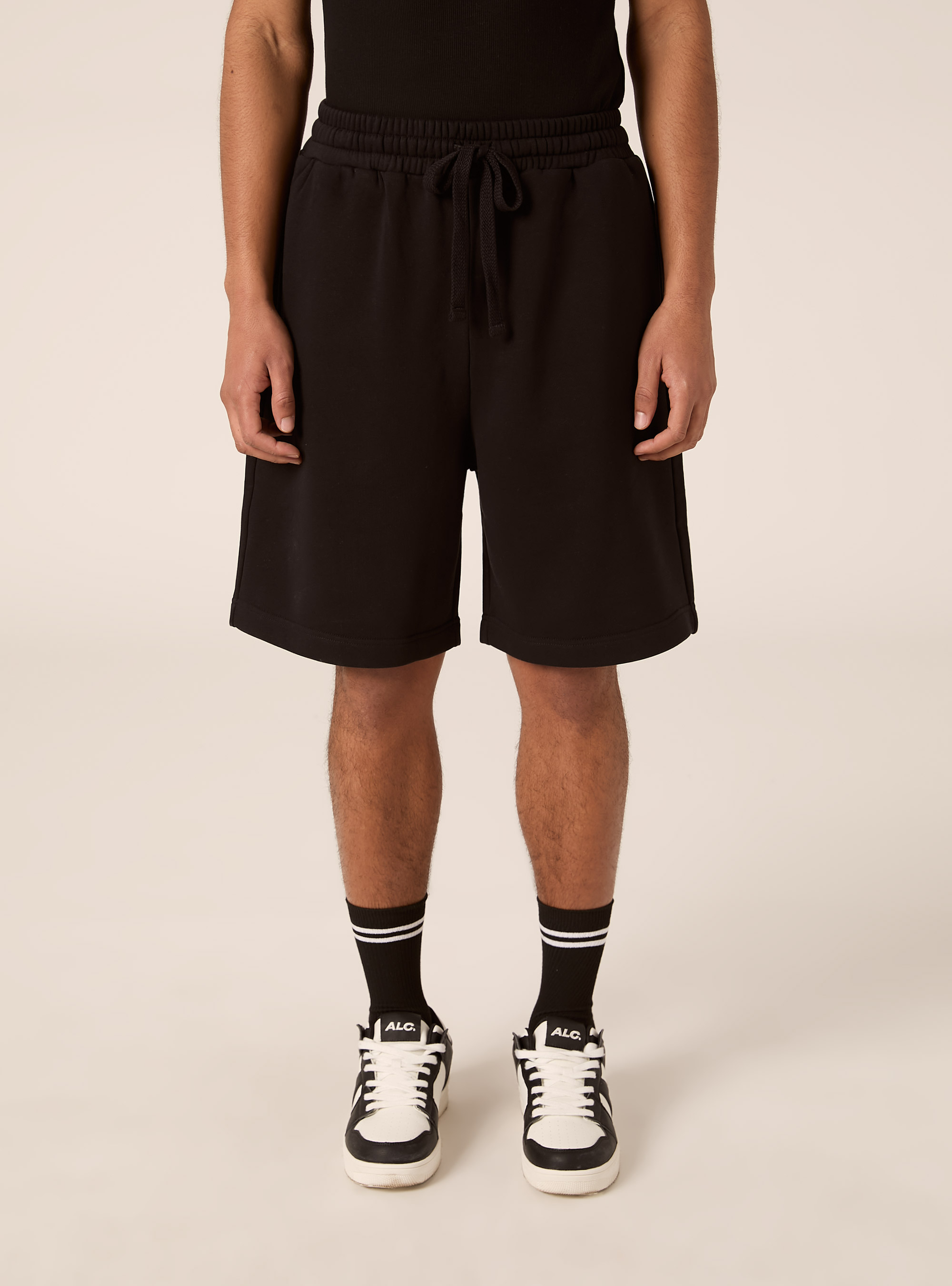 Bermuda  basico in felpa, BK1 BLACK