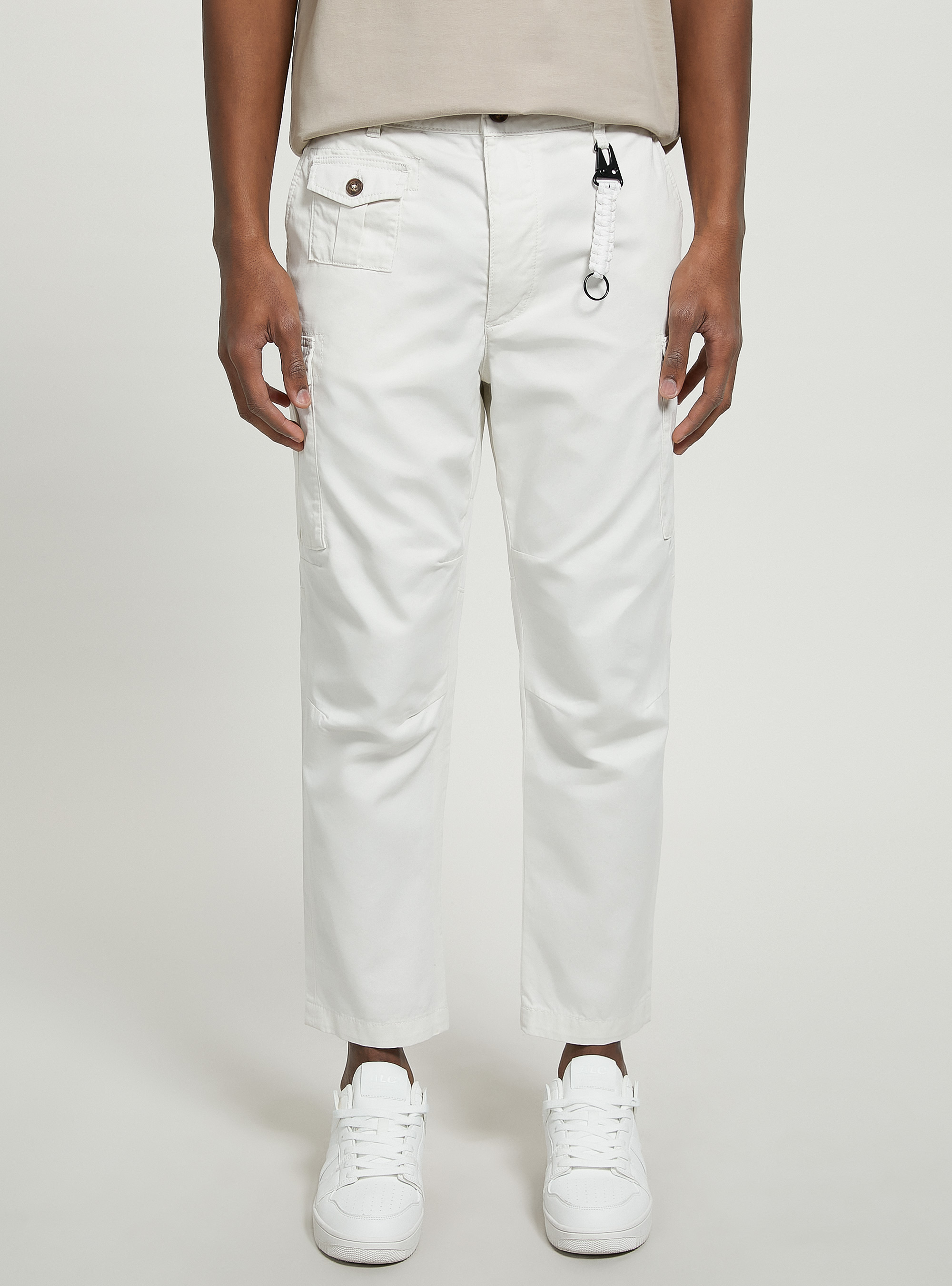 Twill cargo trousers, WH1 OFF WHITE
