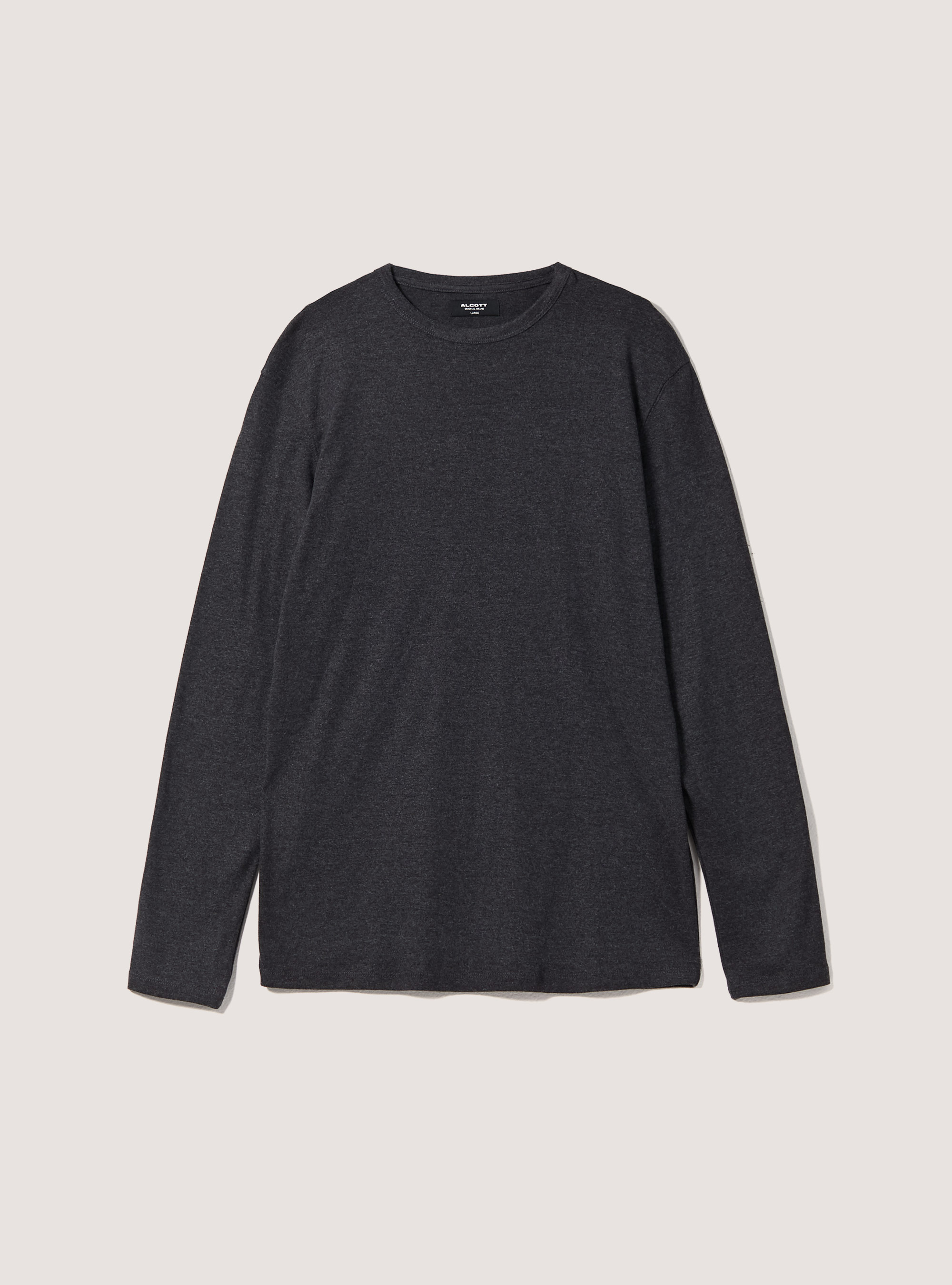 Long-sleeved cotton T-shirt, GY1 GREY DARK