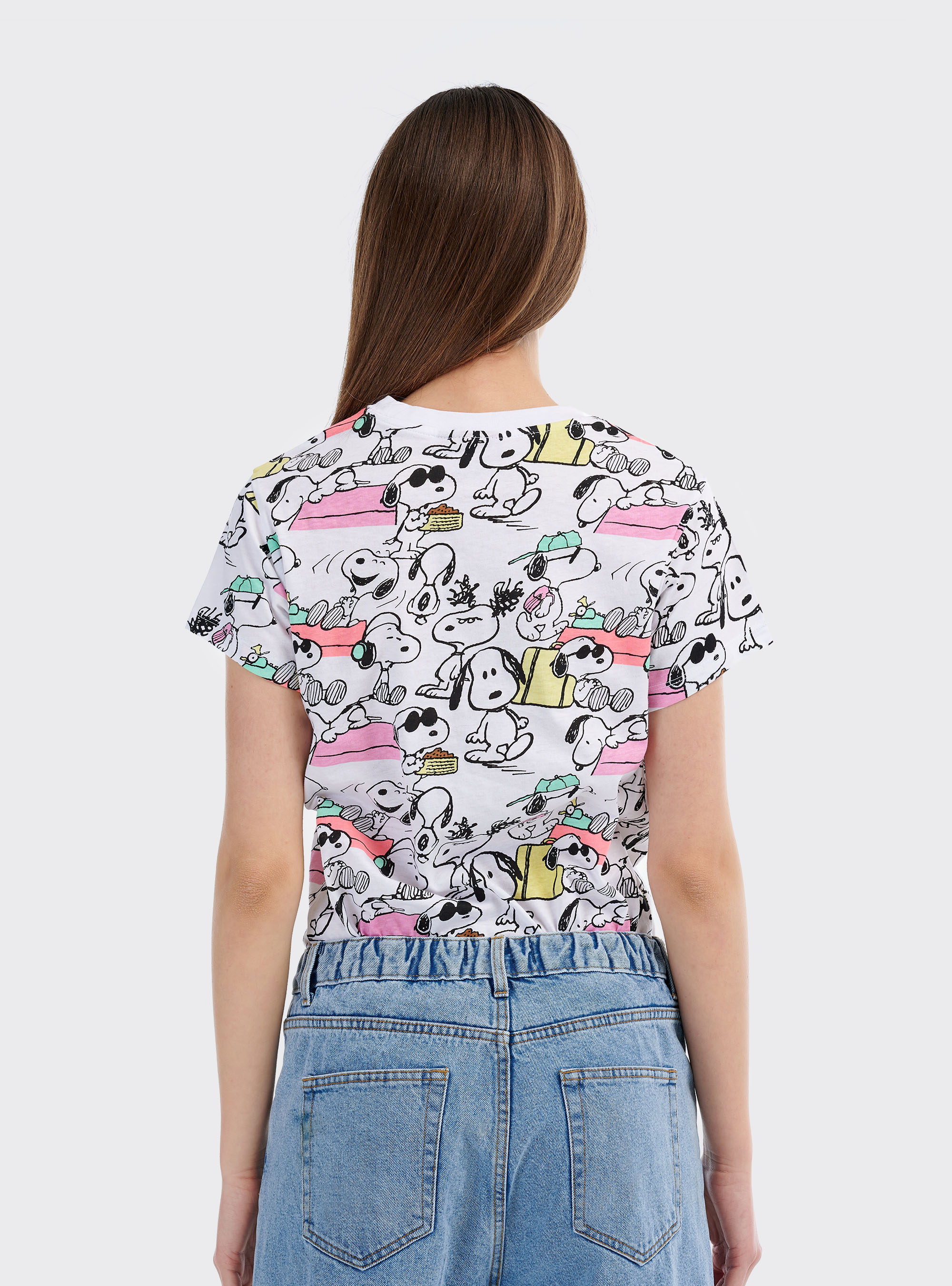 Maglietta Snoopy x Alcott stampa allover, BIANCO
