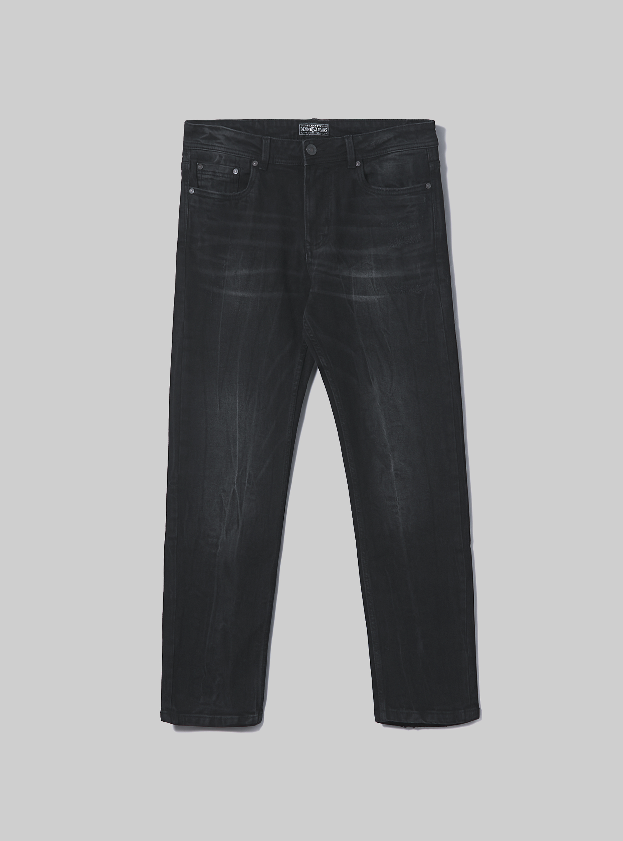 Jeans slim fit in cotone, NERO