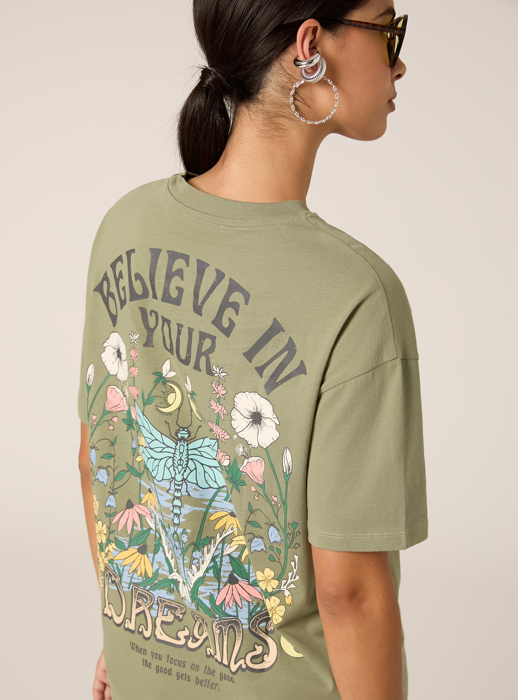 Camiseta de algod&oacute;n con estampado, KY2 KAKY MEDIUM