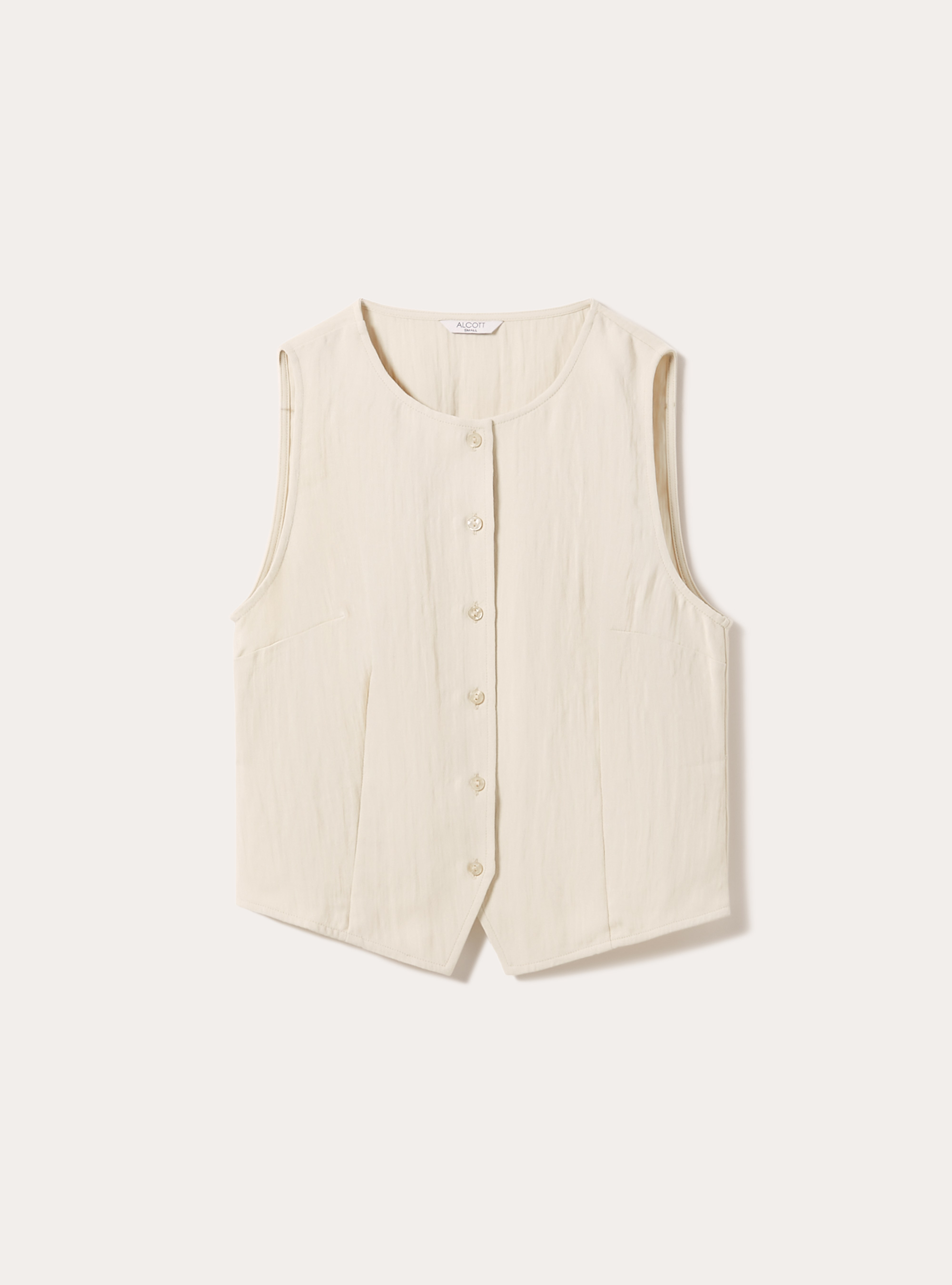 Textured and buttoned vest, CR3 CREAM LIGHT