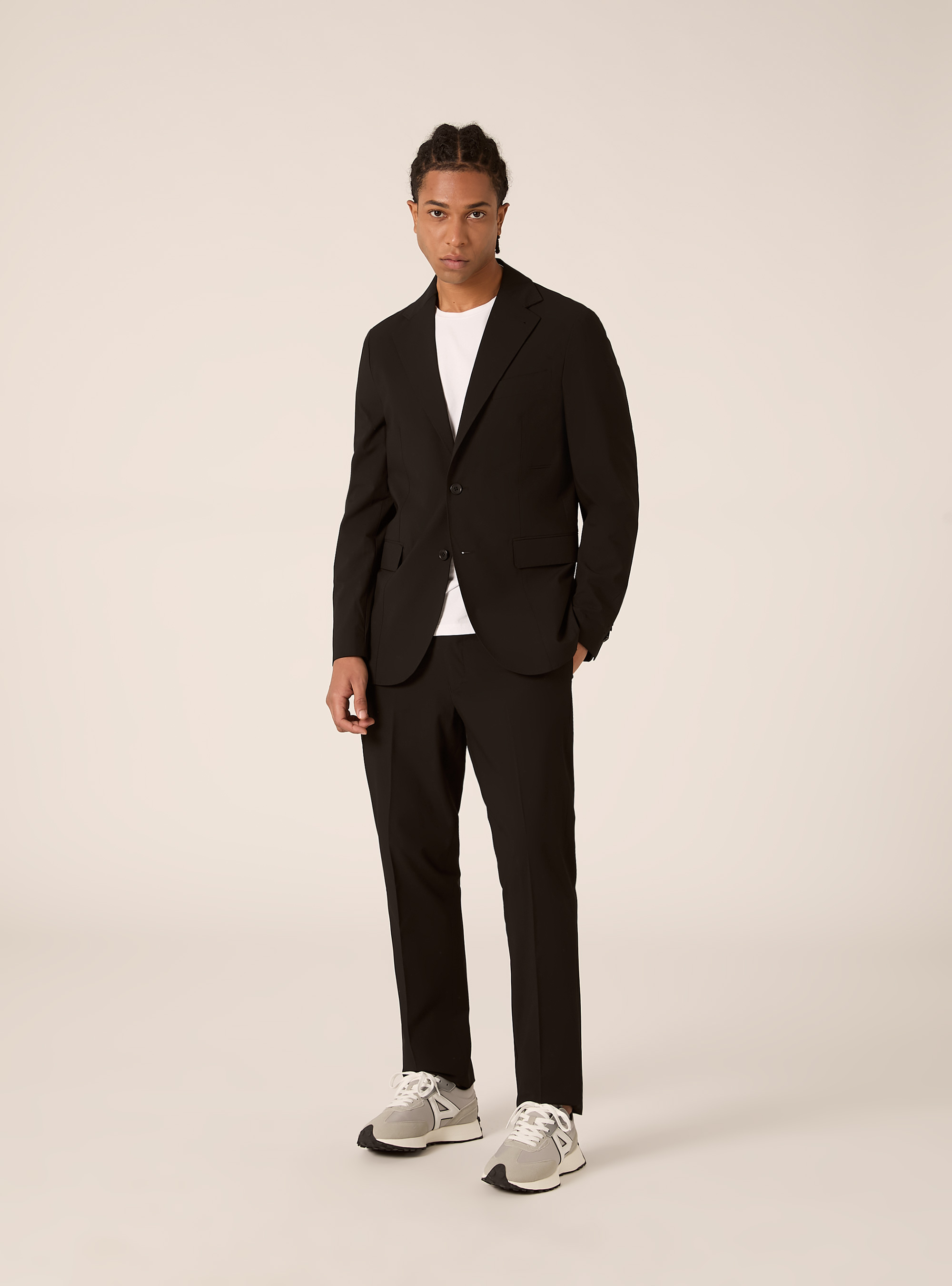Plain trousers for suits, BK1 BLACK