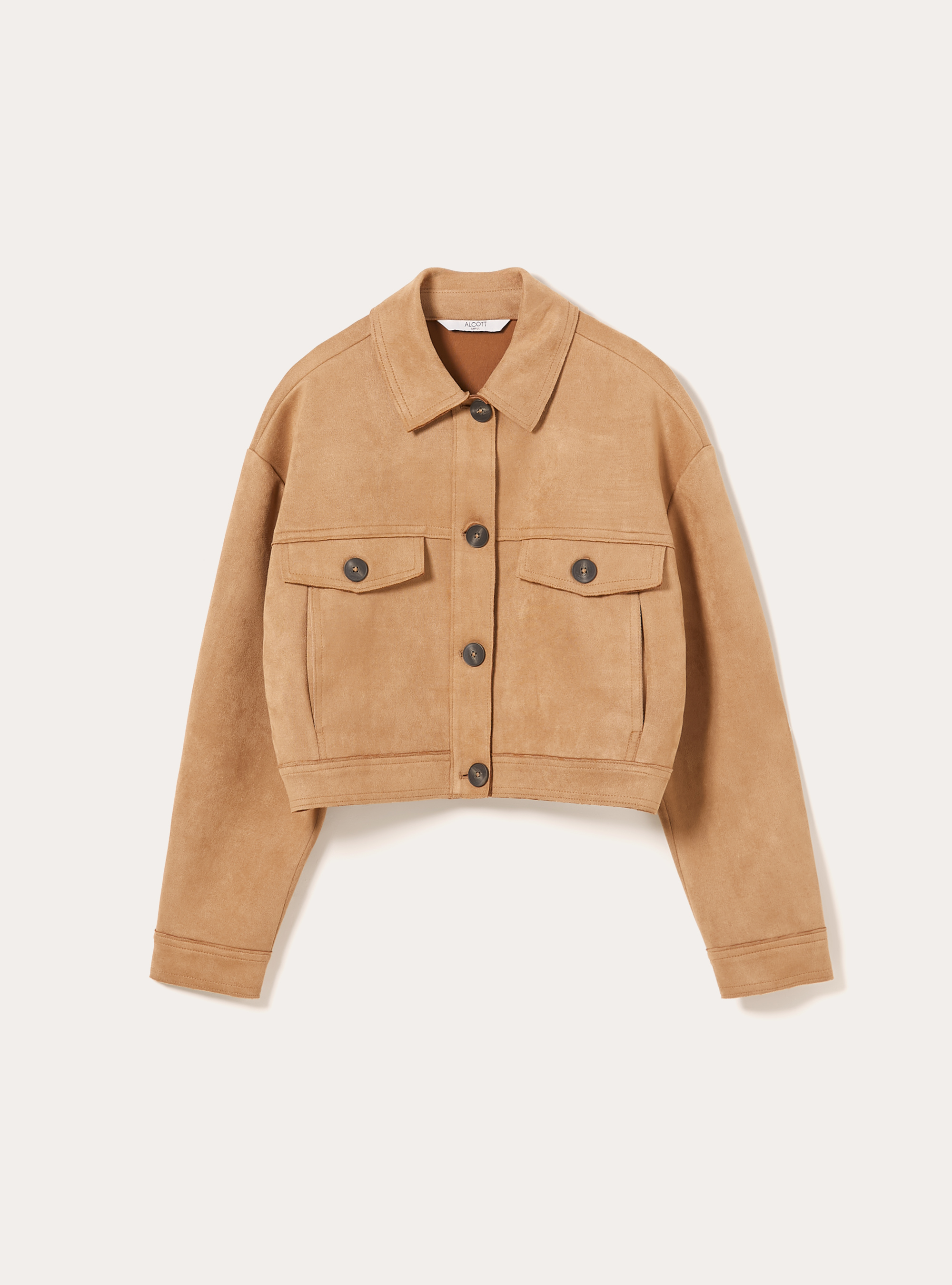Suede effect shirt jacket, TB2 TOBACCO MEDIUM