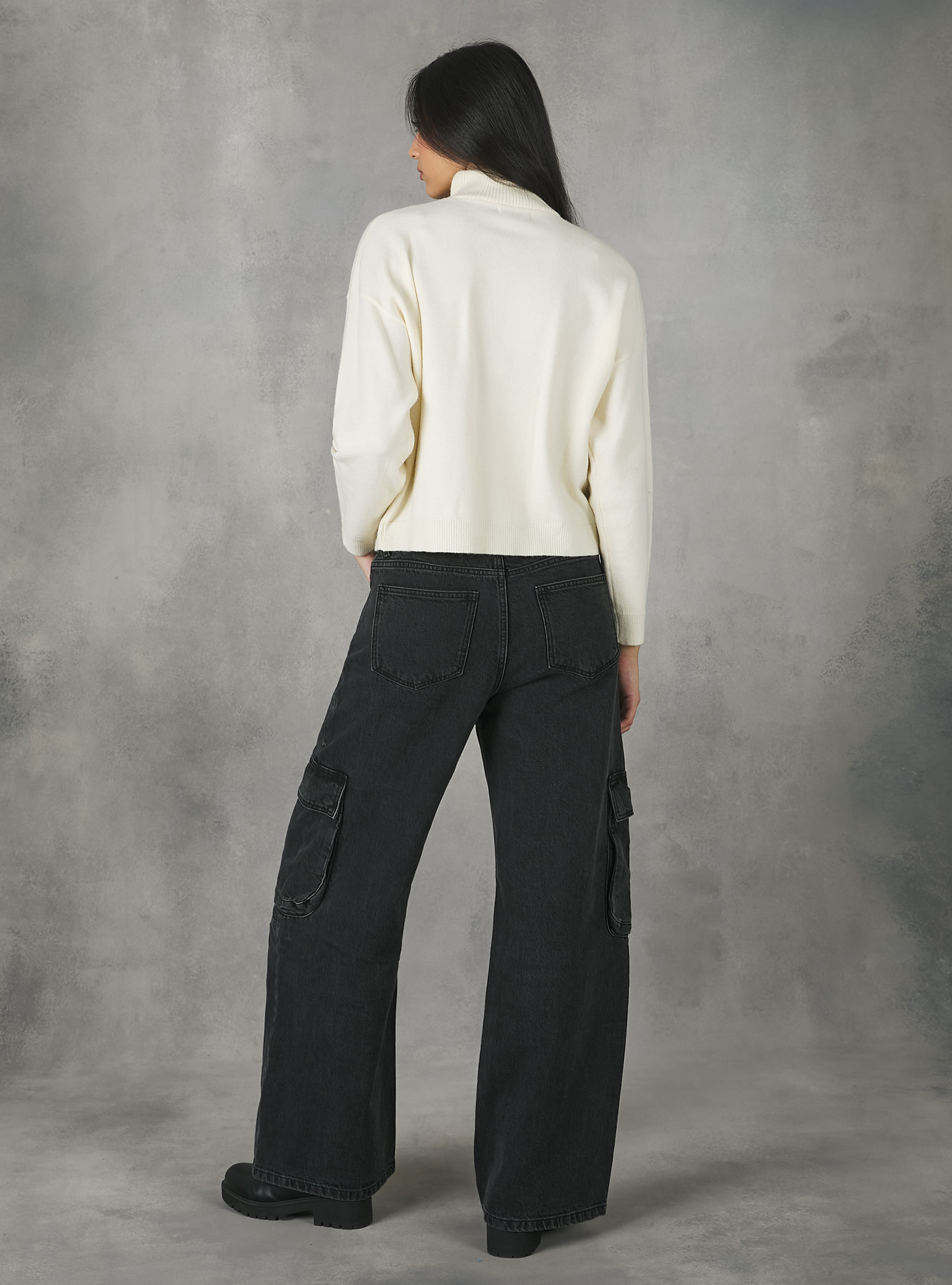 Half-neck pullover with zip, WH1 OFF WHITE