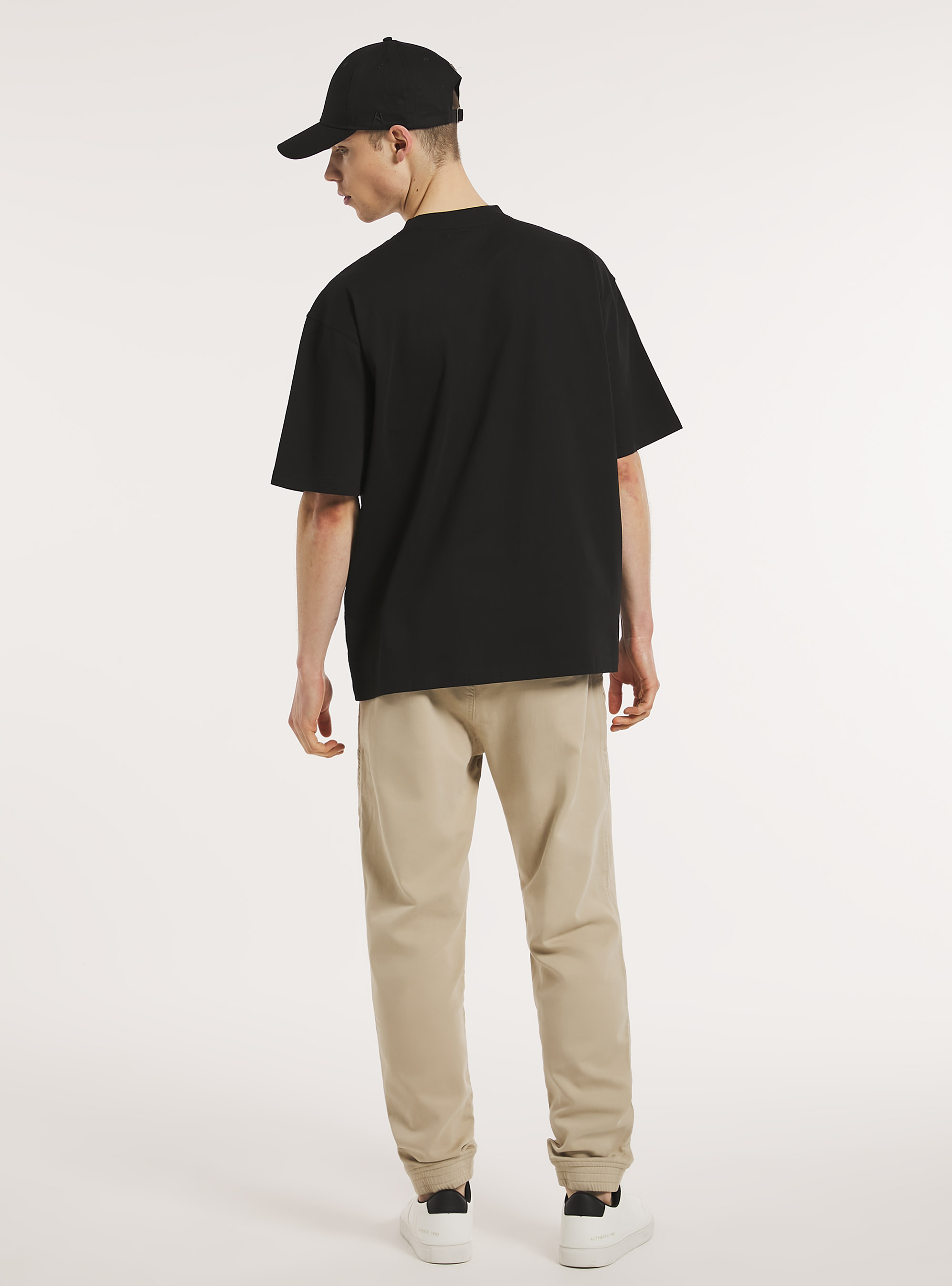 Boxy fit cotton t-shirt, BK1 BLACK