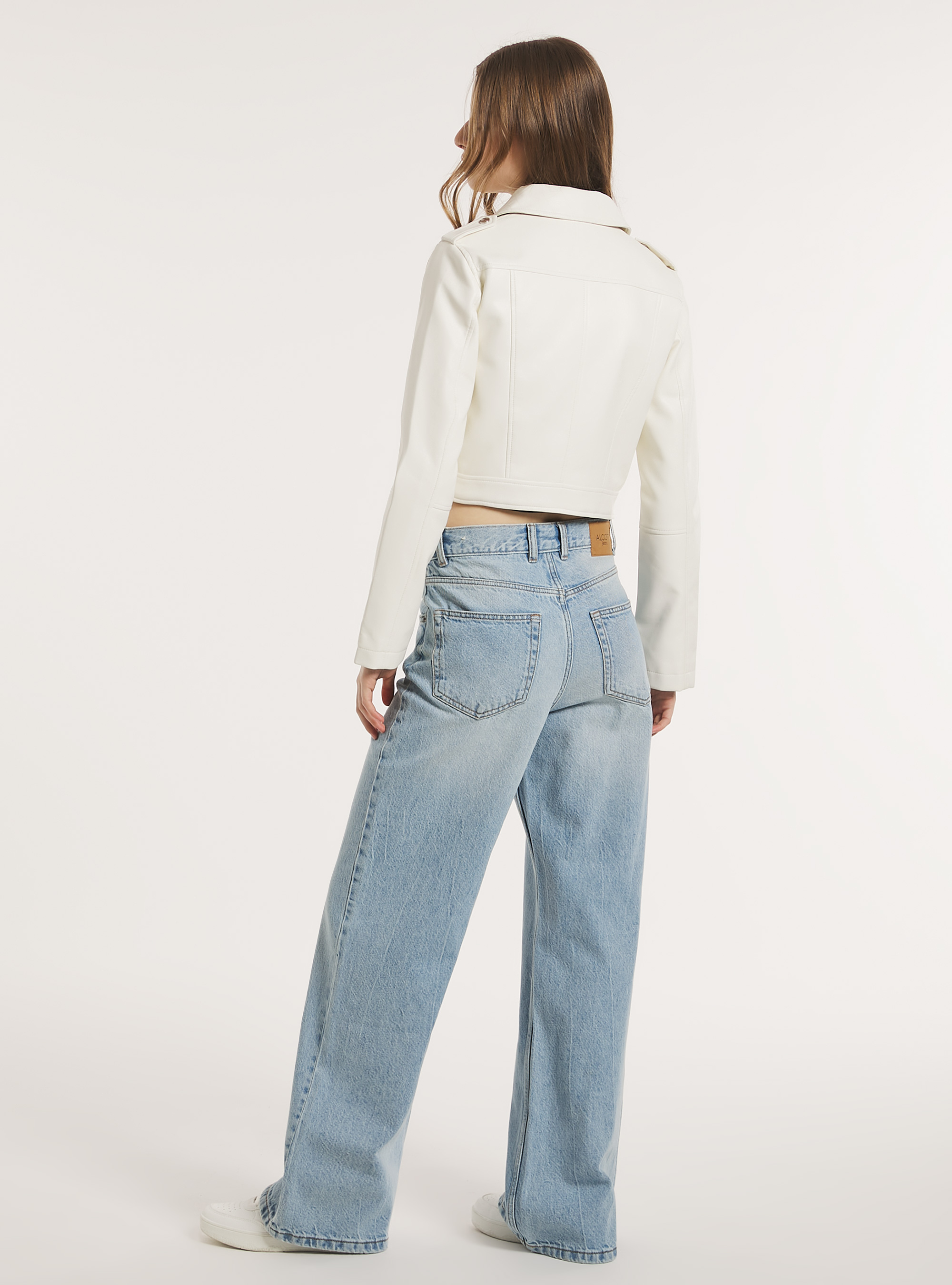 Leather-effect biker jacket, WH2 WHITE