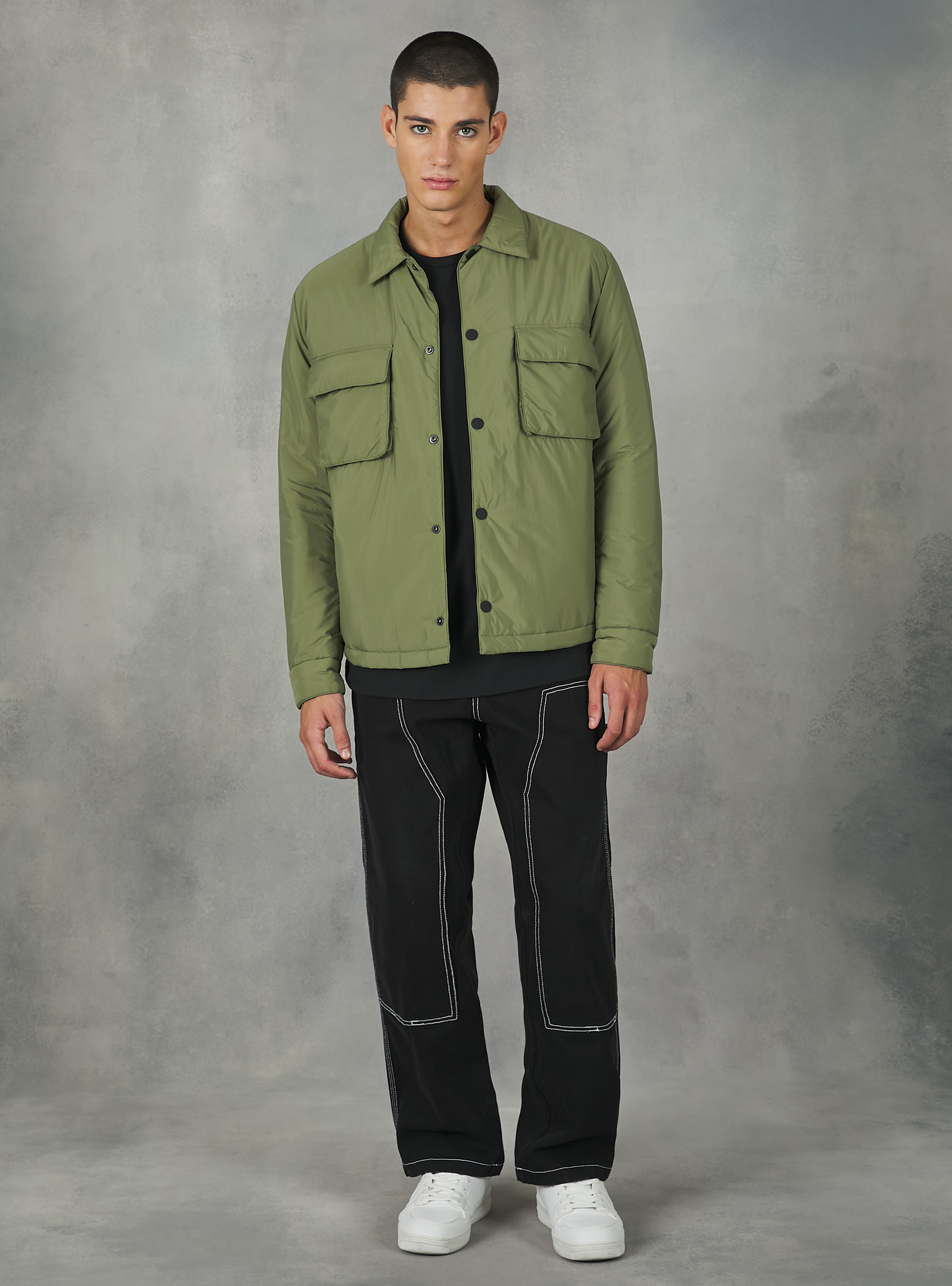 Jacket with collar and recycled padding, KY2 KAKY MEDIUM