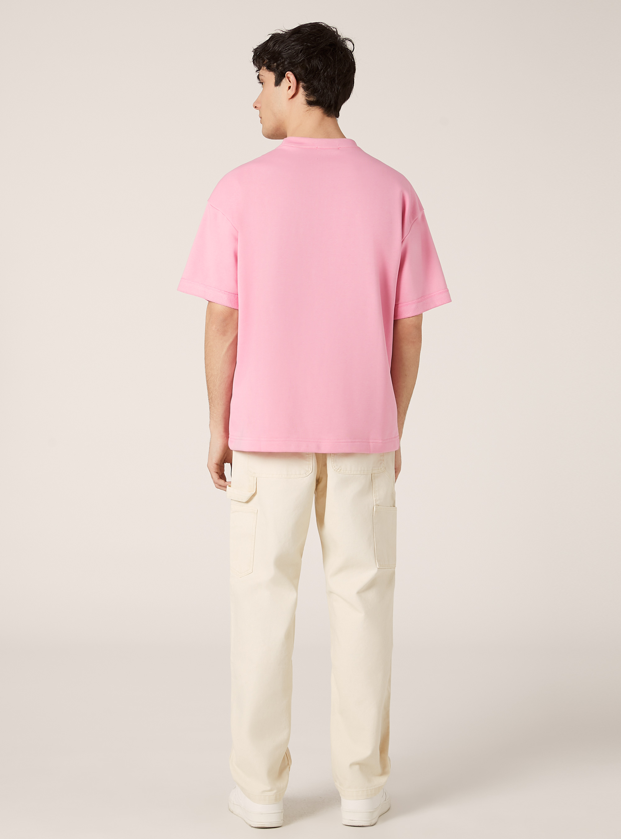 T-shirt boxy en peluche, PK2 PINK MEDIUM