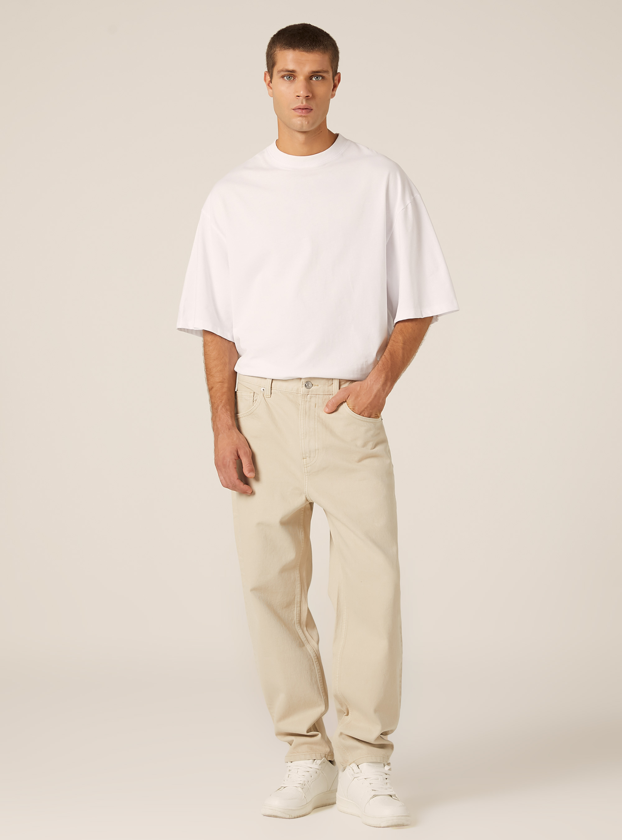 Loose fit jeans, BG3 BEIGE LIGHT