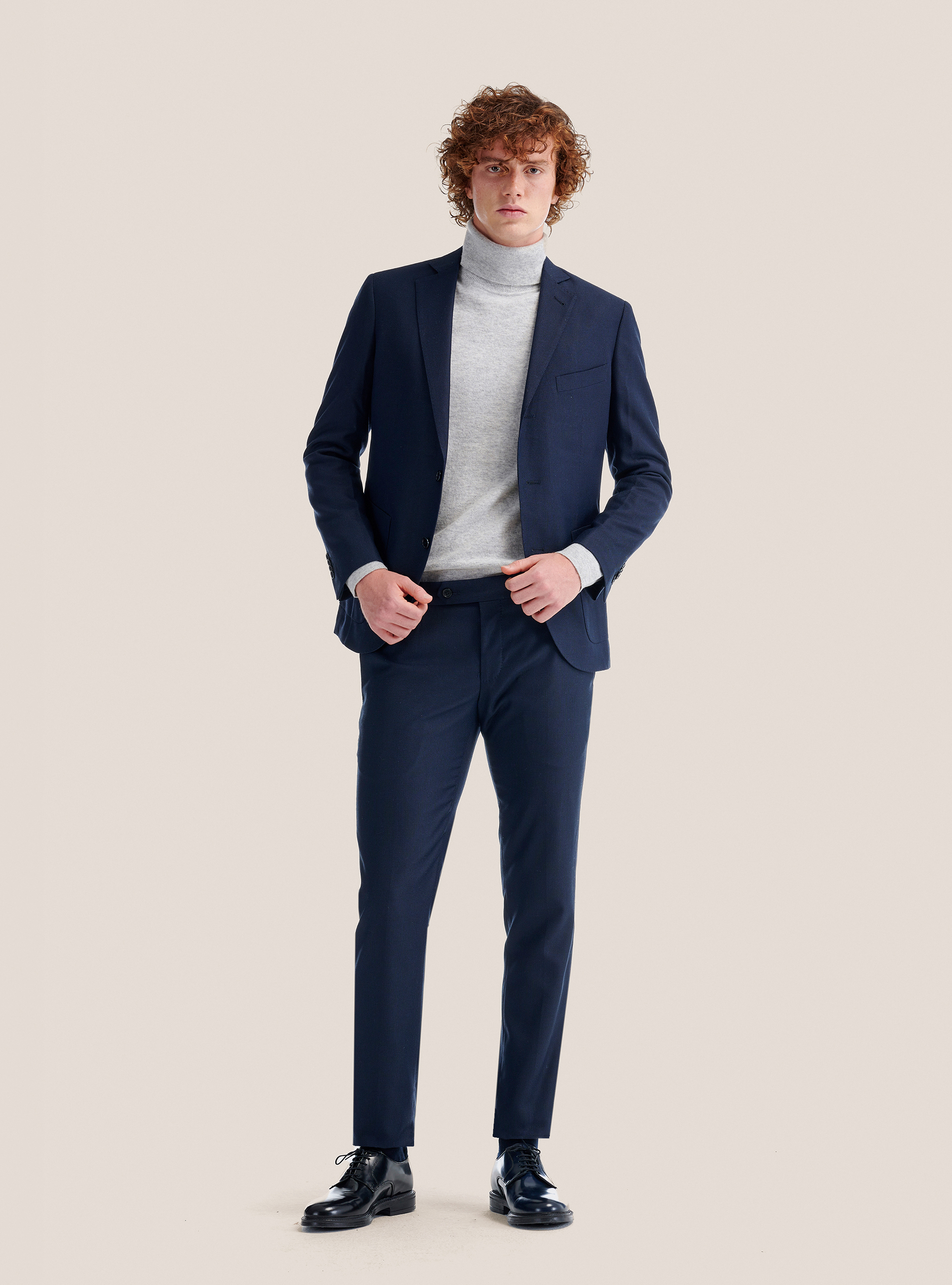 Rollkragenpullover mit Rippstrickabschluss, C150 GREY M