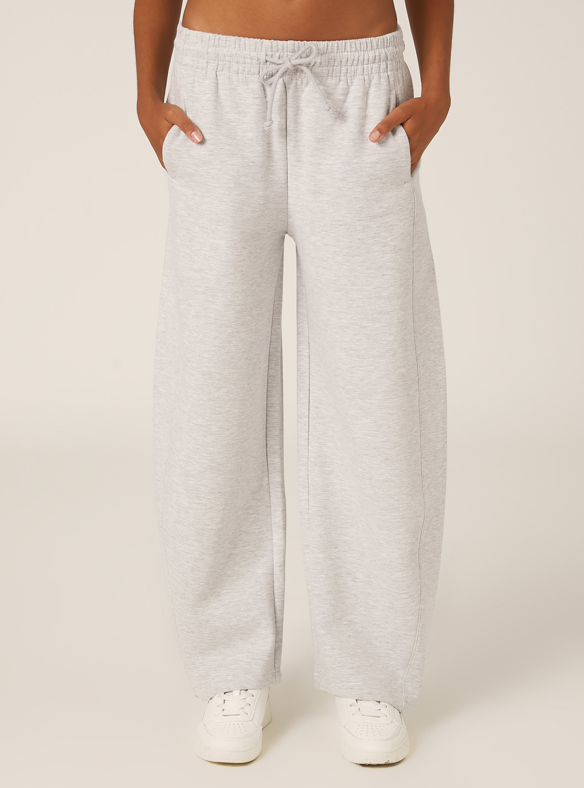 Barrel fit jogger trousers, MGY3 GREY MEL LIGHT