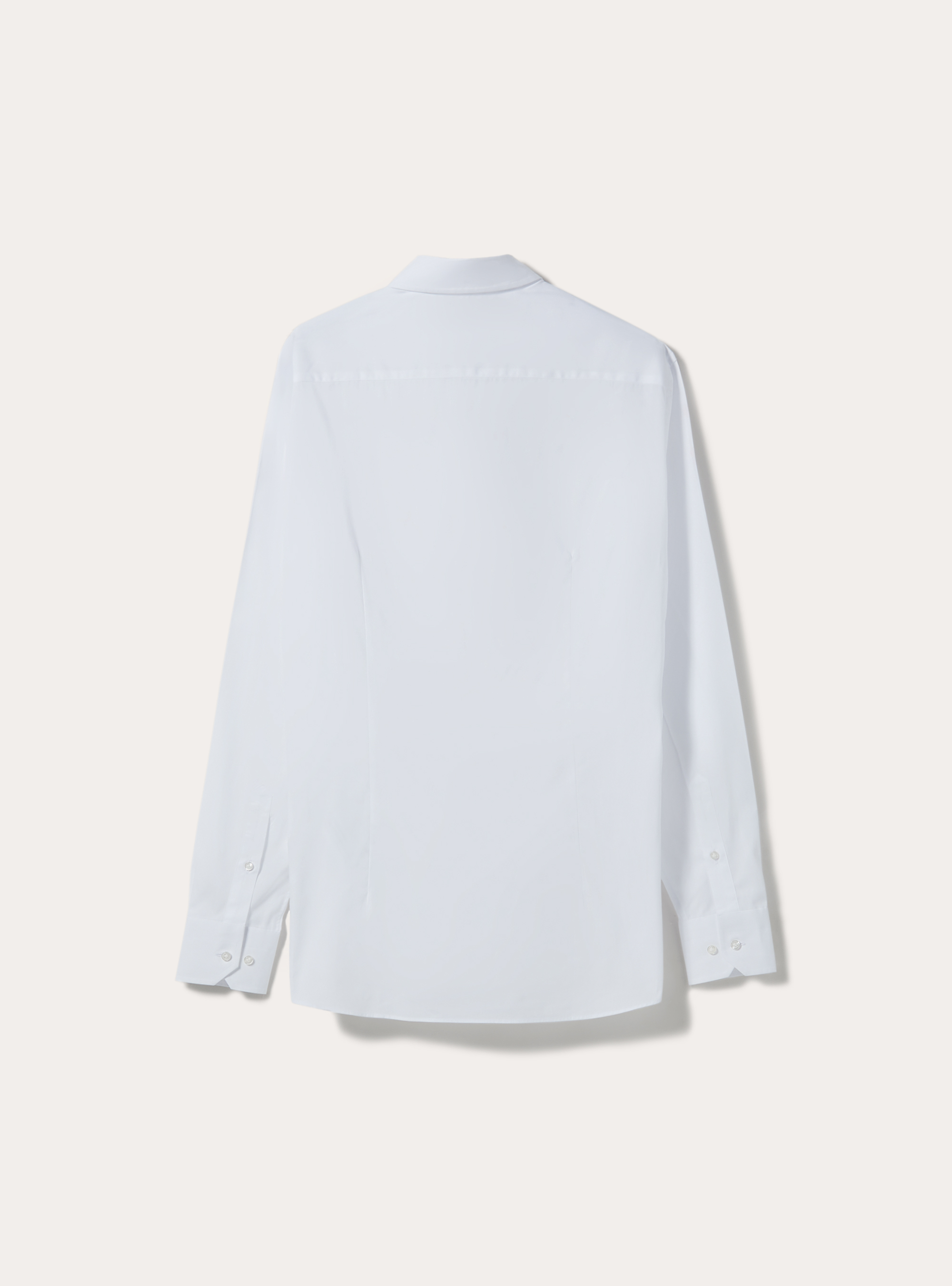 Camicia fil a fil con collo semi francese, WH2 WHITE