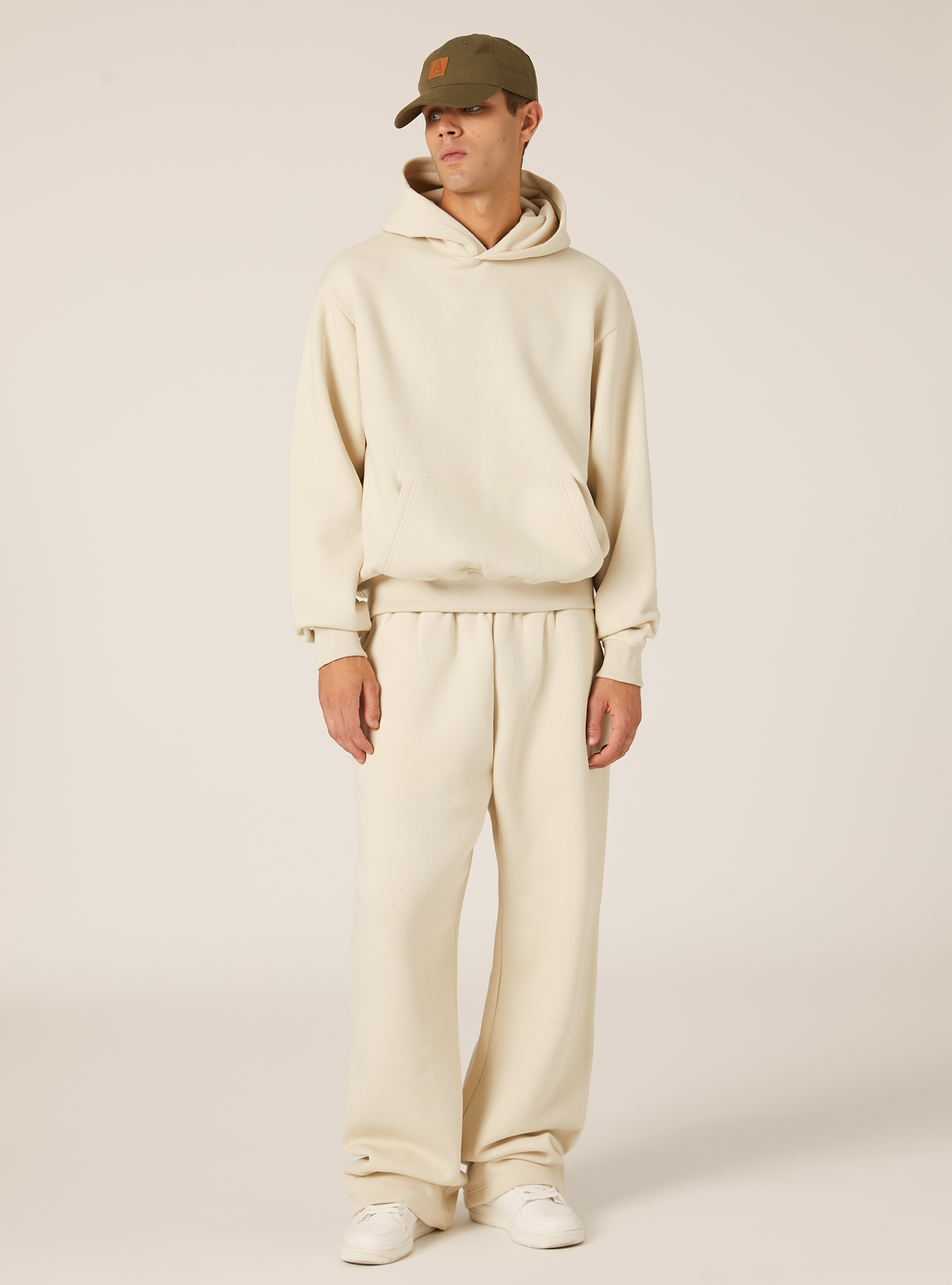 Boxy fit hoodie, CR3 CREAM LIGHT