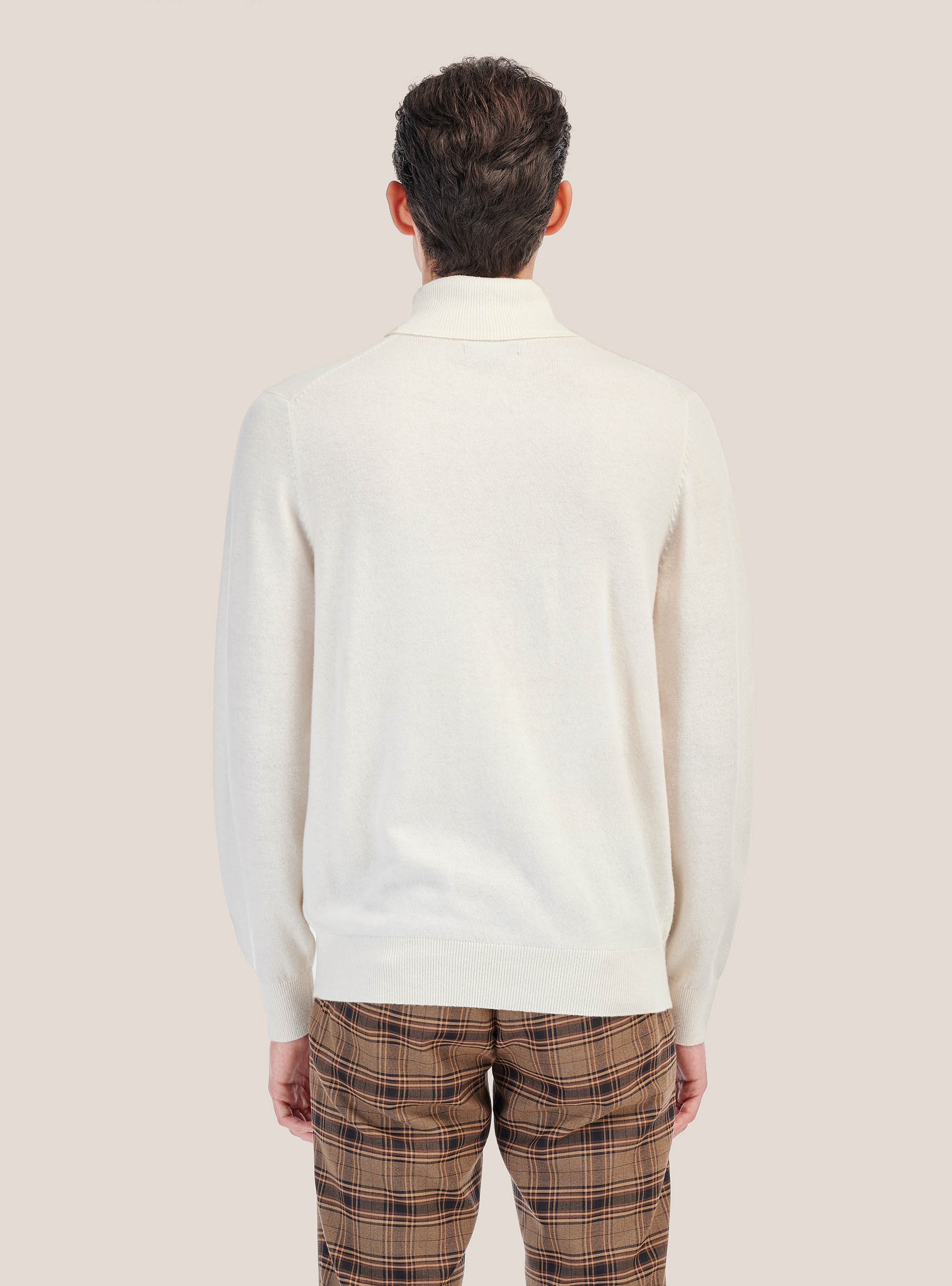 Rollkragenpullover mit Rippstrickabschluss, C085 WHITE