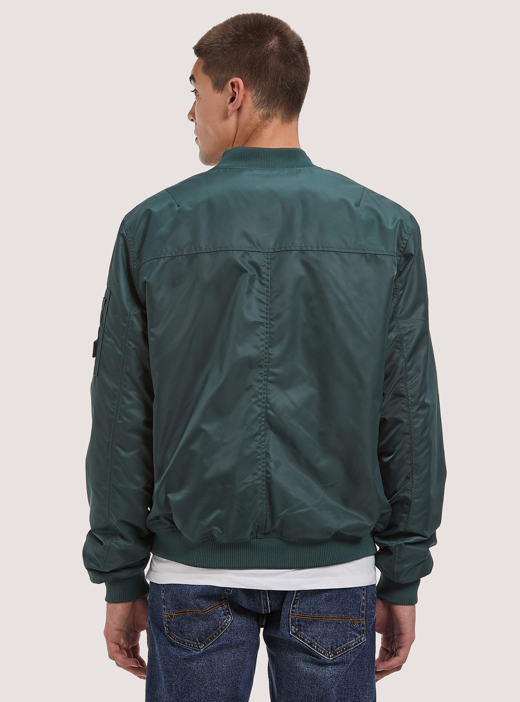 Padded bomber jacket, GN1 GREEN DARK