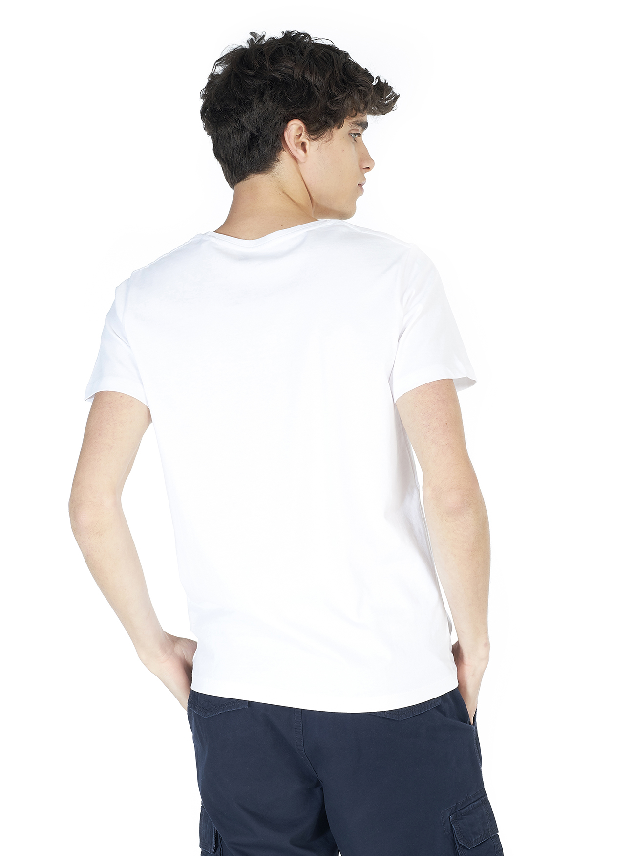 Cotton T-shirt with frontal print, C099 WHITE