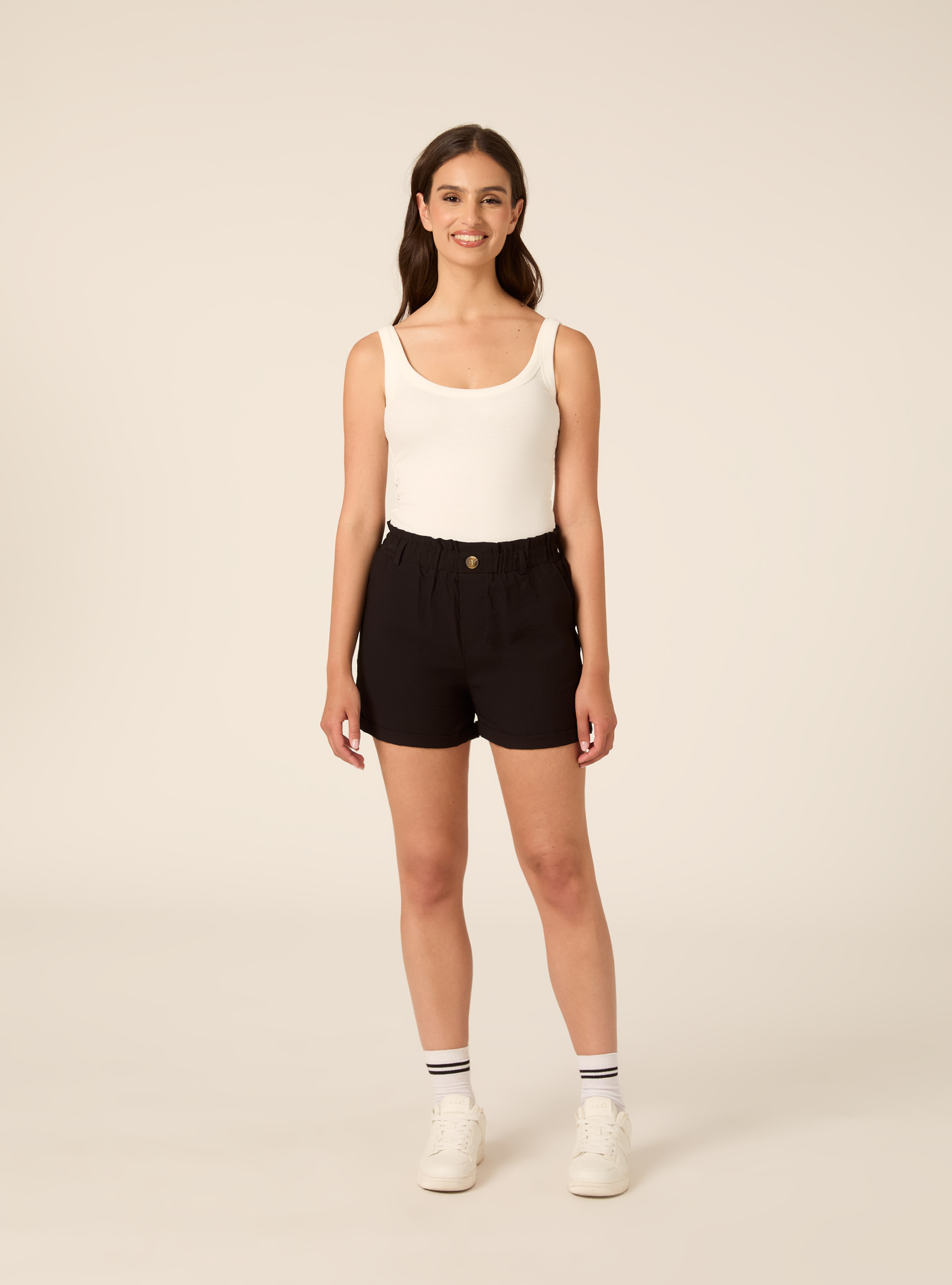 Shorts with candy waist, BK1 BLACK
