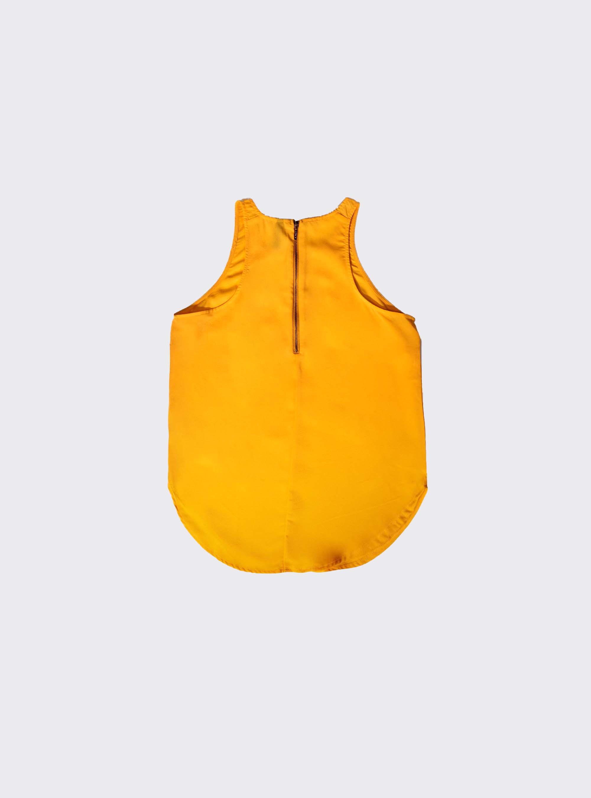 Basic tank top with back zip fastening, C7713 YELLOW