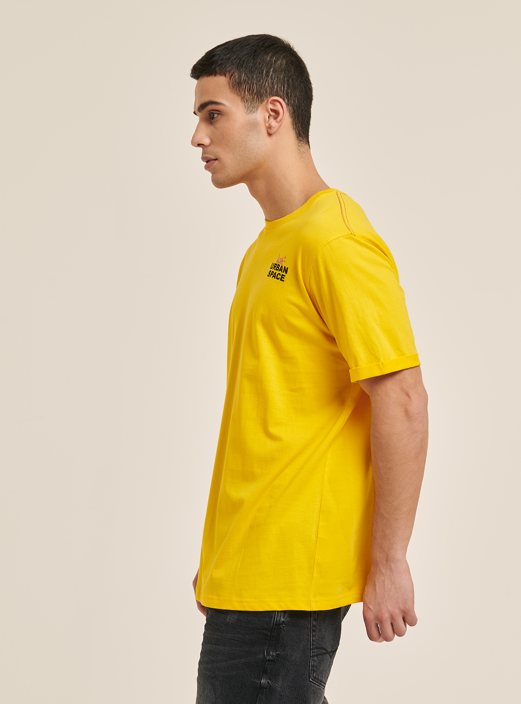 T-shirt with front and back graphic print, C7750 YELLOW