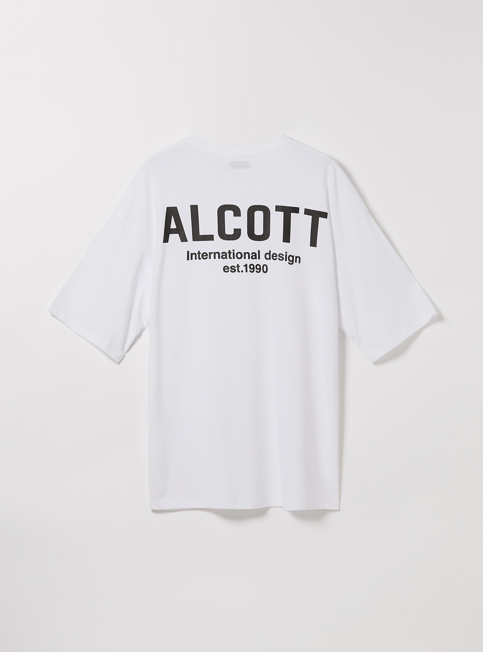 T-shirt en coton &agrave; la coupe large, WH3 WHITE