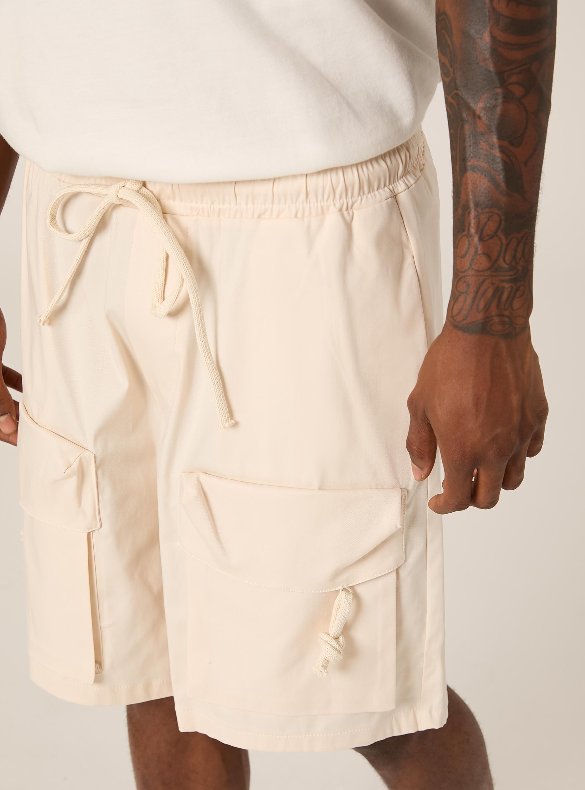 Cotton cargo bermuda shorts, CR3 CREAM LIGHT