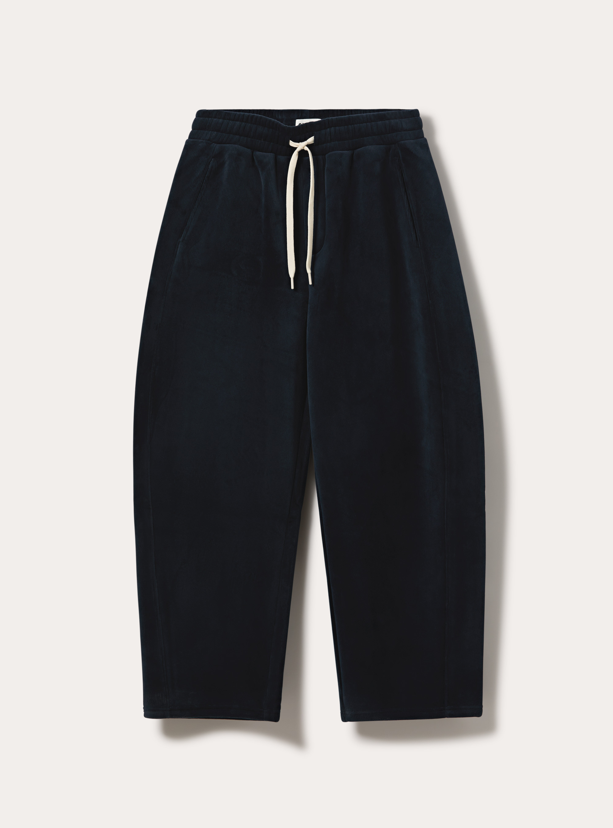 Corduroy barrel fit trousers with drawstring, NA2 NAVY MEDIUM