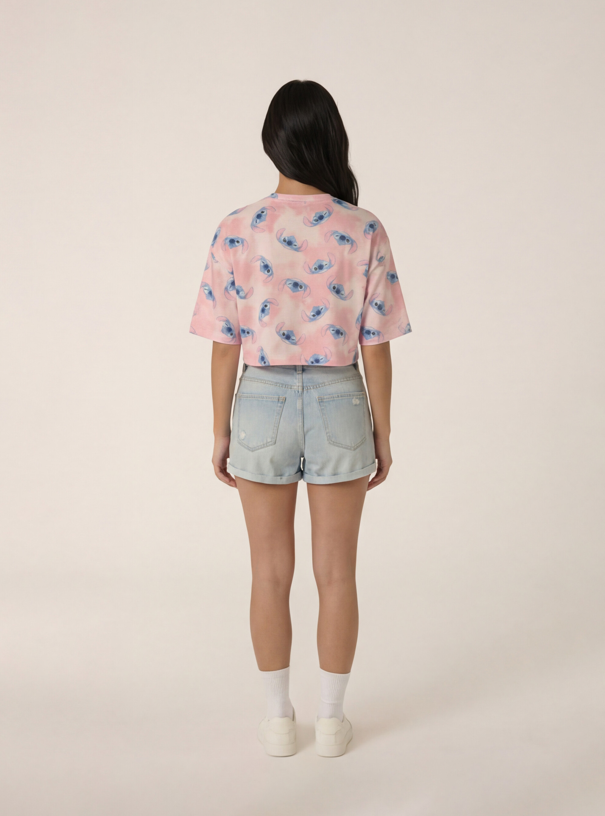 T-shirt boxy fit stitch, PK1 PINK DARK