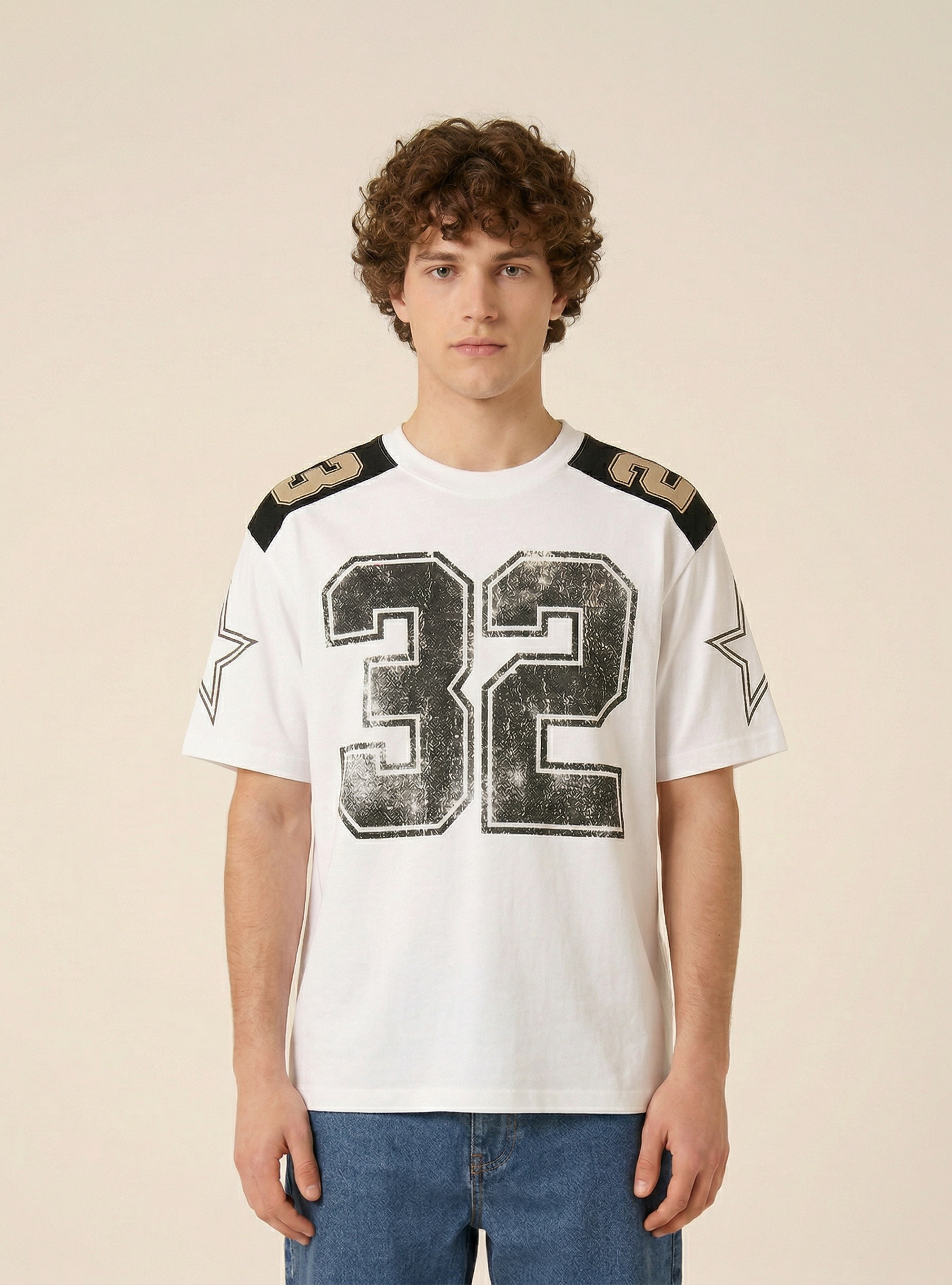 Camiseta de corte recto con estampado, WH1 OFF WHITE