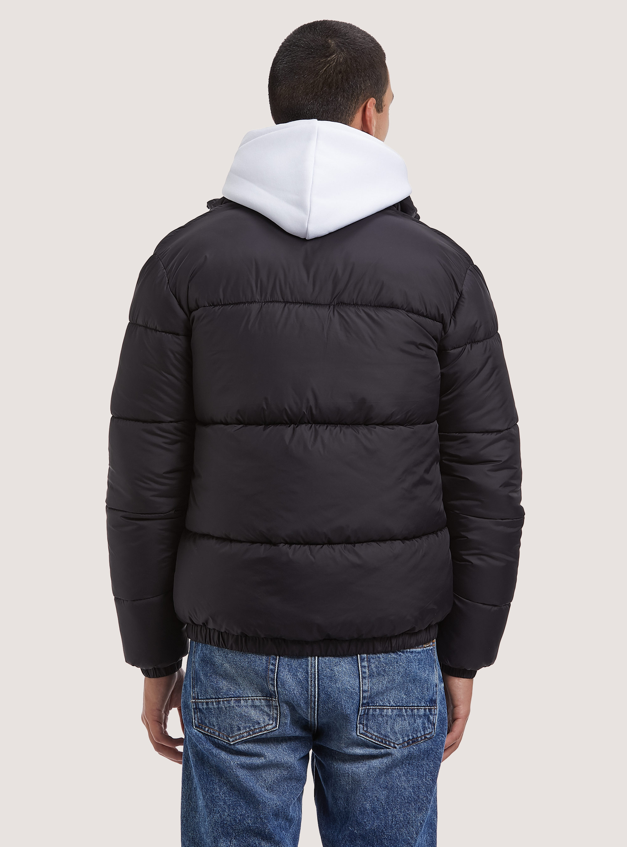 Giubbotto puffy in tinta unita, BK1 BLACK